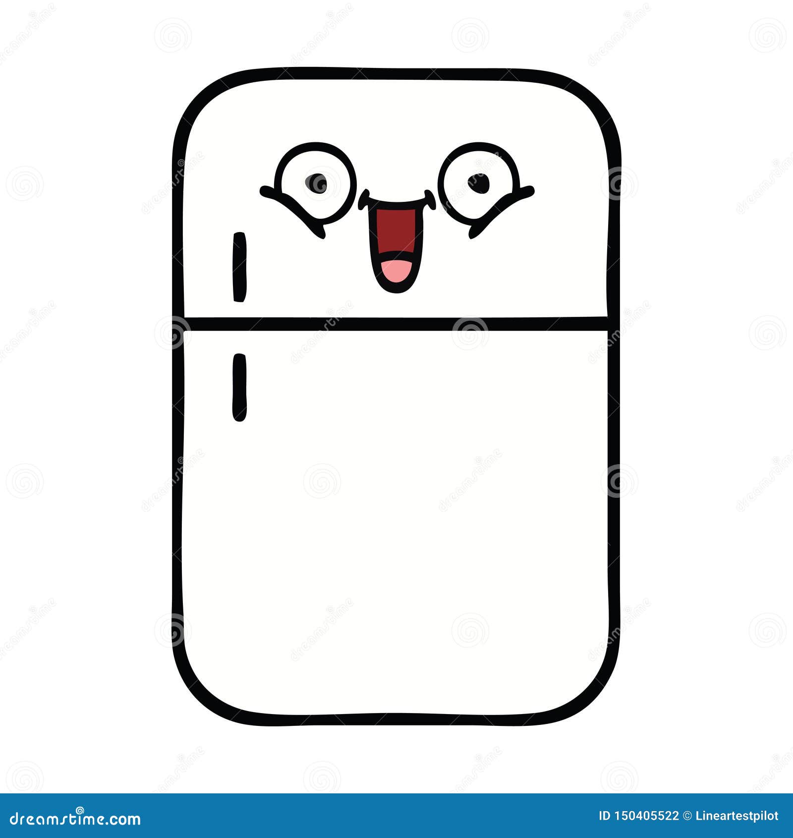 Cute Cartoon of a Fridge Freezer Stock Vector - Illustration of clip,  goods: 150405522
