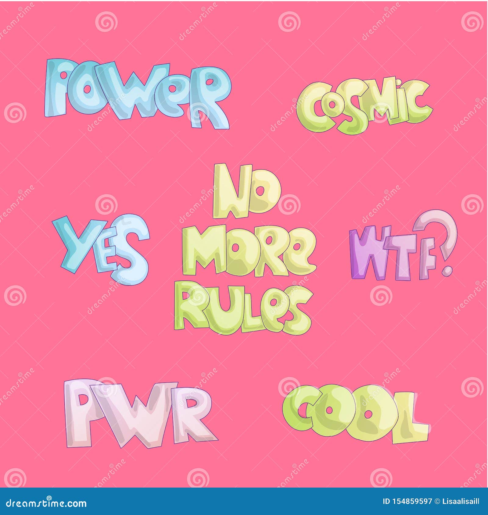 https://thumbs.dreamstime.com/z/cute-cartoon-funny-quotes-sticker-free-life-cool-lettering-girls-feminist-princess-font-no-more-rules-power-cosmic-154859597.jpg