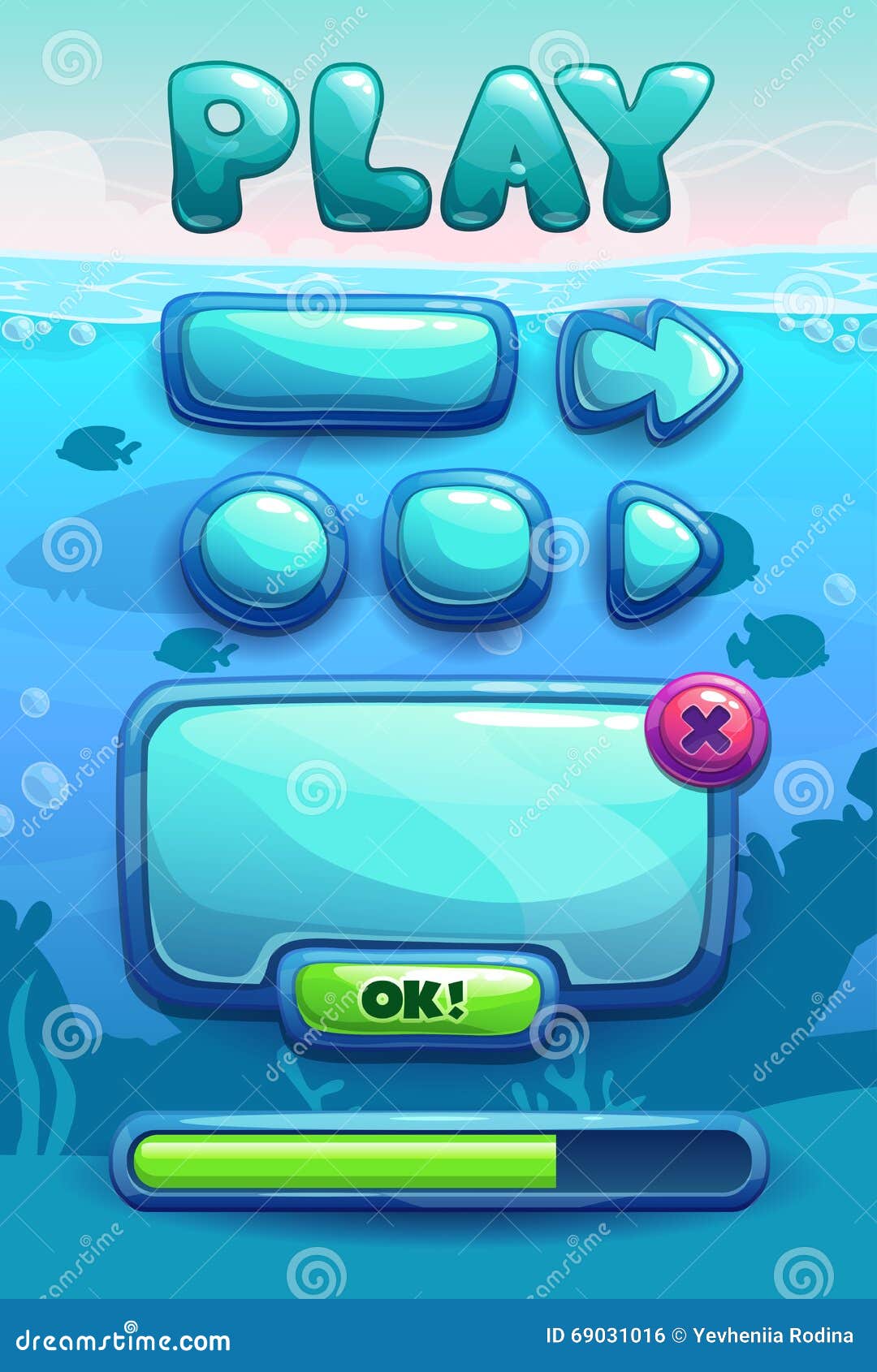 Cute Cartoon Game Assets Set Stock Vector - Illustration of long, bubble:  69031016