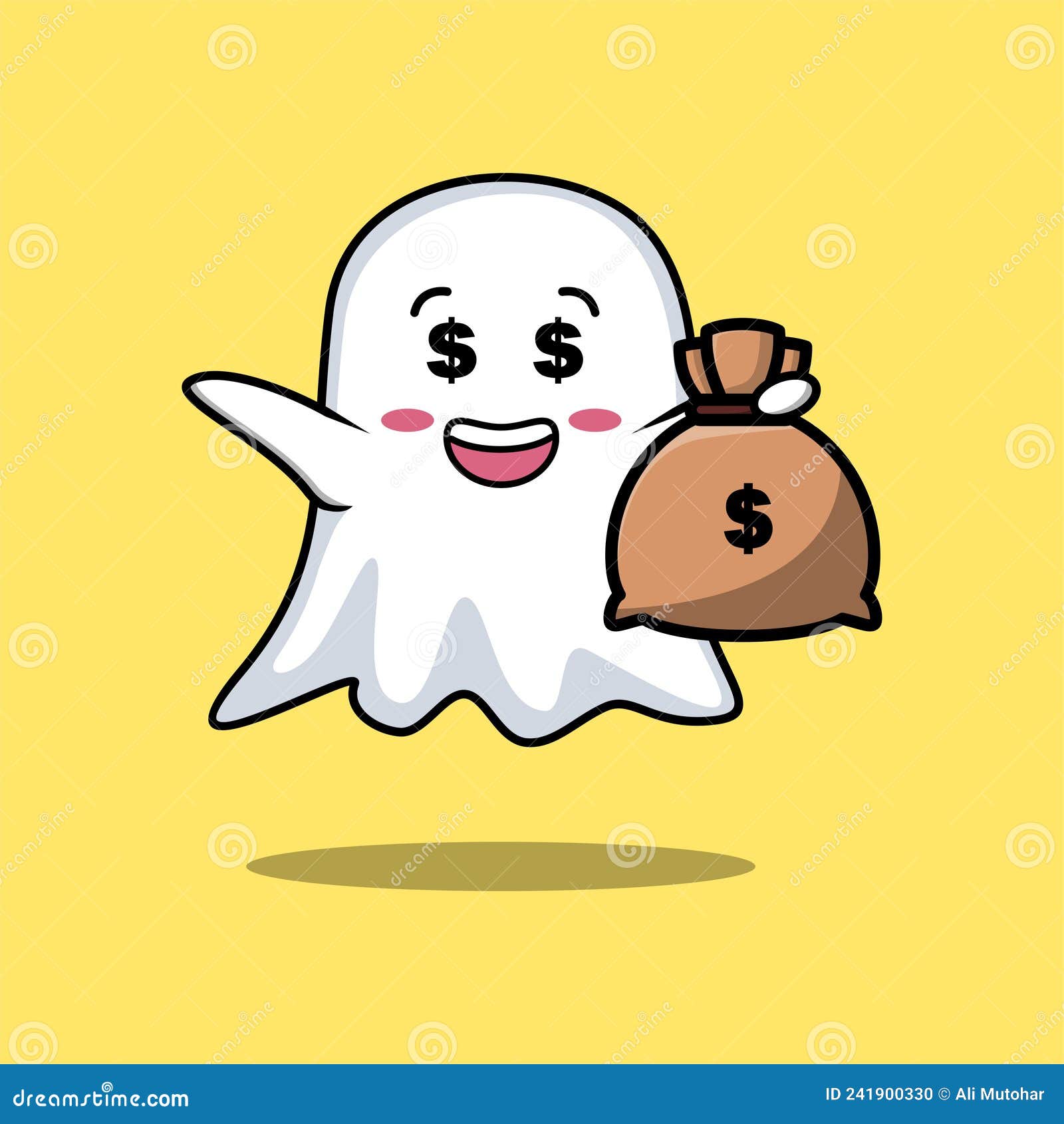 Cute Cartoon Ghost Character Stock Vector Illustration of climate