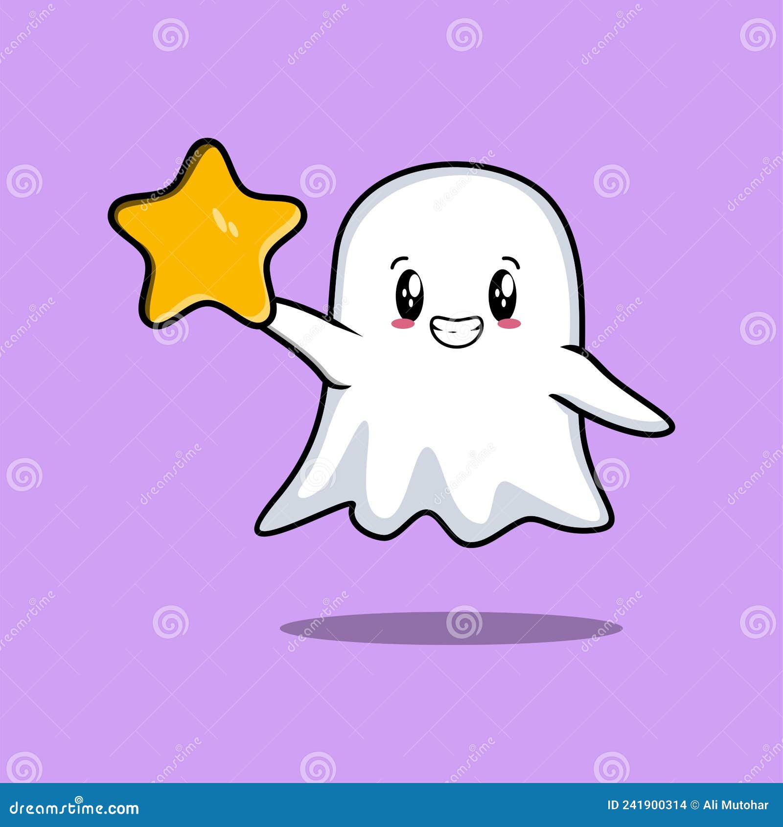 Cute Cartoon Ghost Character Stock Vector Illustration of cute, eyes