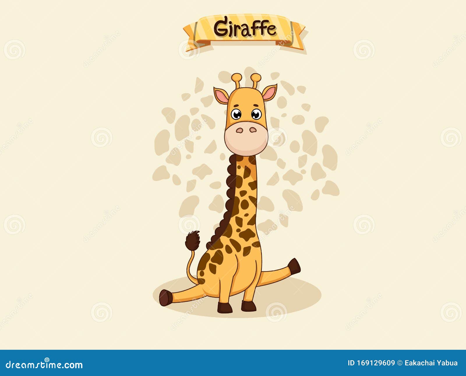 Cute Cartoon Giraffe Characters. Kids, Baby Vector Art Illustration with  Funny Animal Cartoon Stock Vector - Illustration of board, landscape:  169129609