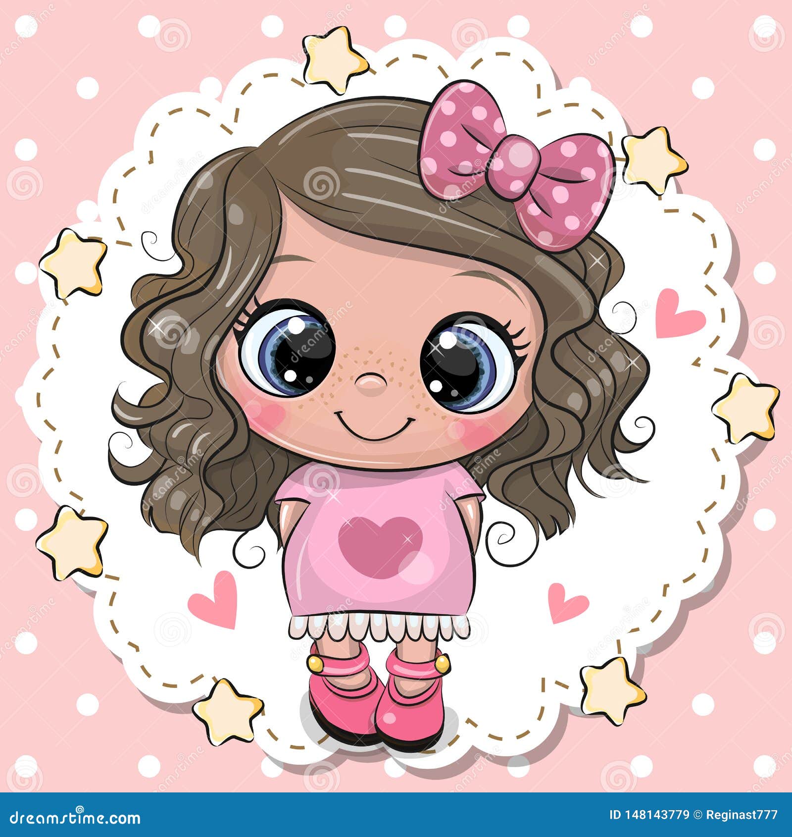 Pink bow cartoon isolated Royalty Free Vector Image