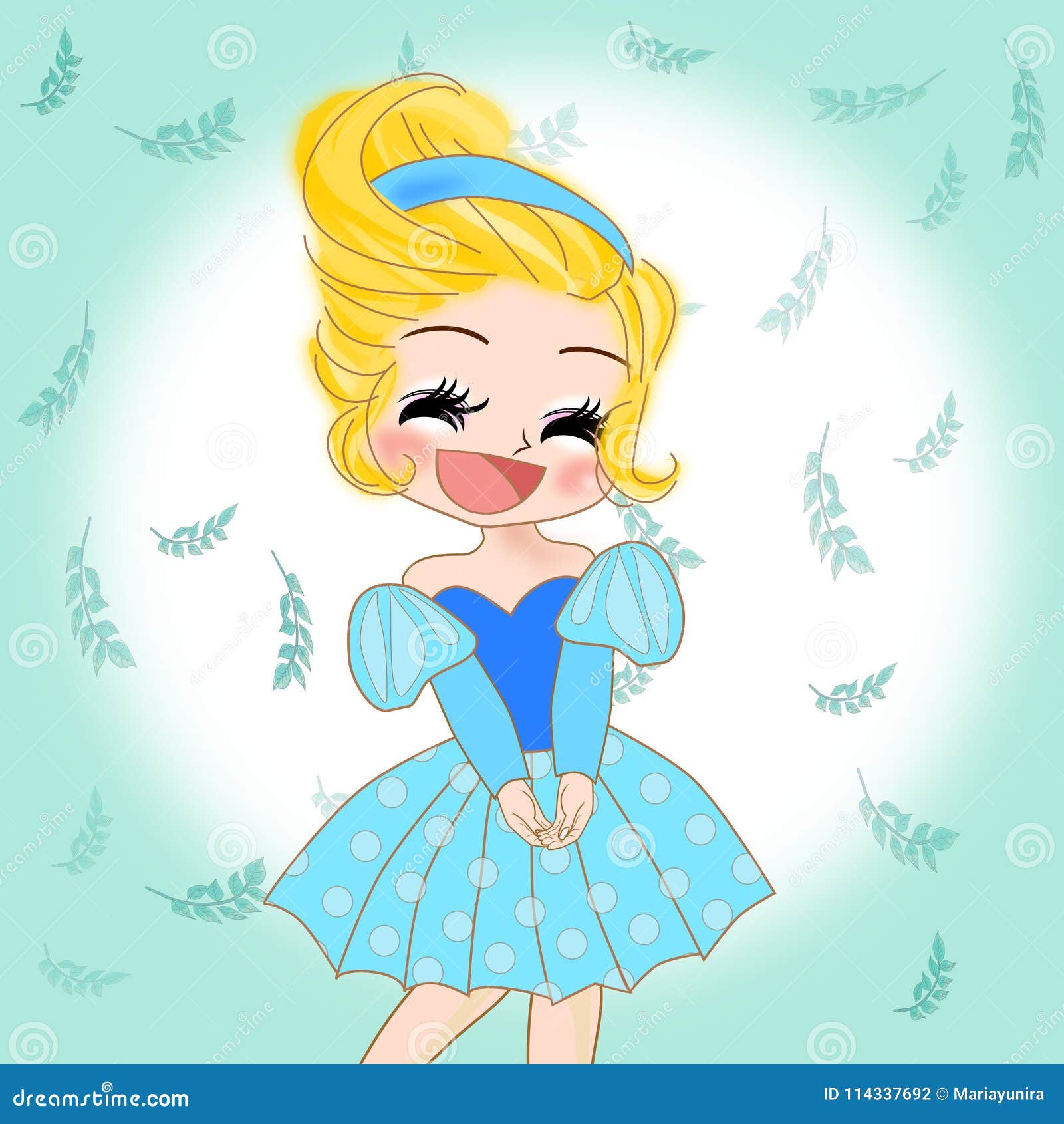 Cute cartoon girl princess stock illustration. Illustration of girl -  114337692