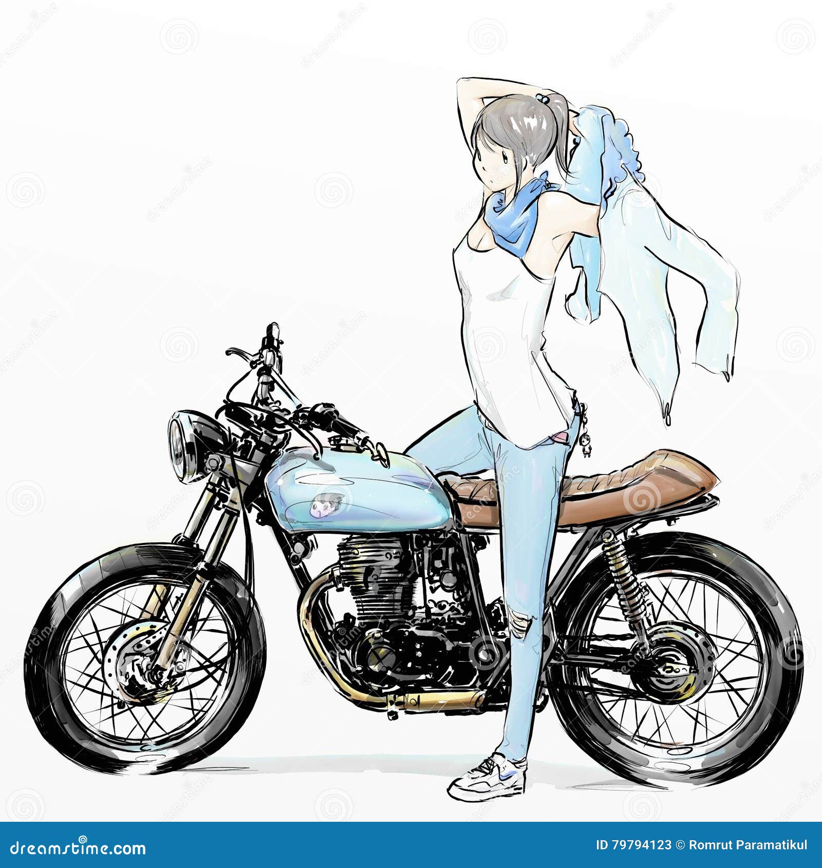 Girl Motorcycle Stock Illustrations  4268 Girl Motorcycle Stock  Illustrations Vectors  Clipart  Dreamstime