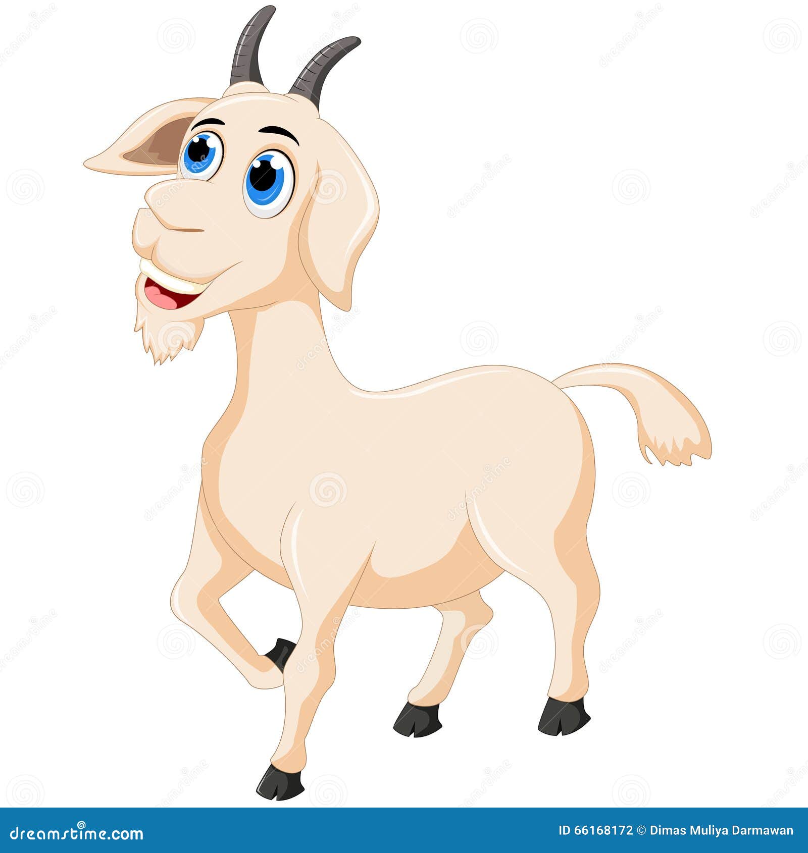 Cute Cartoon goat stock illustration. Illustration of happy - 66168172