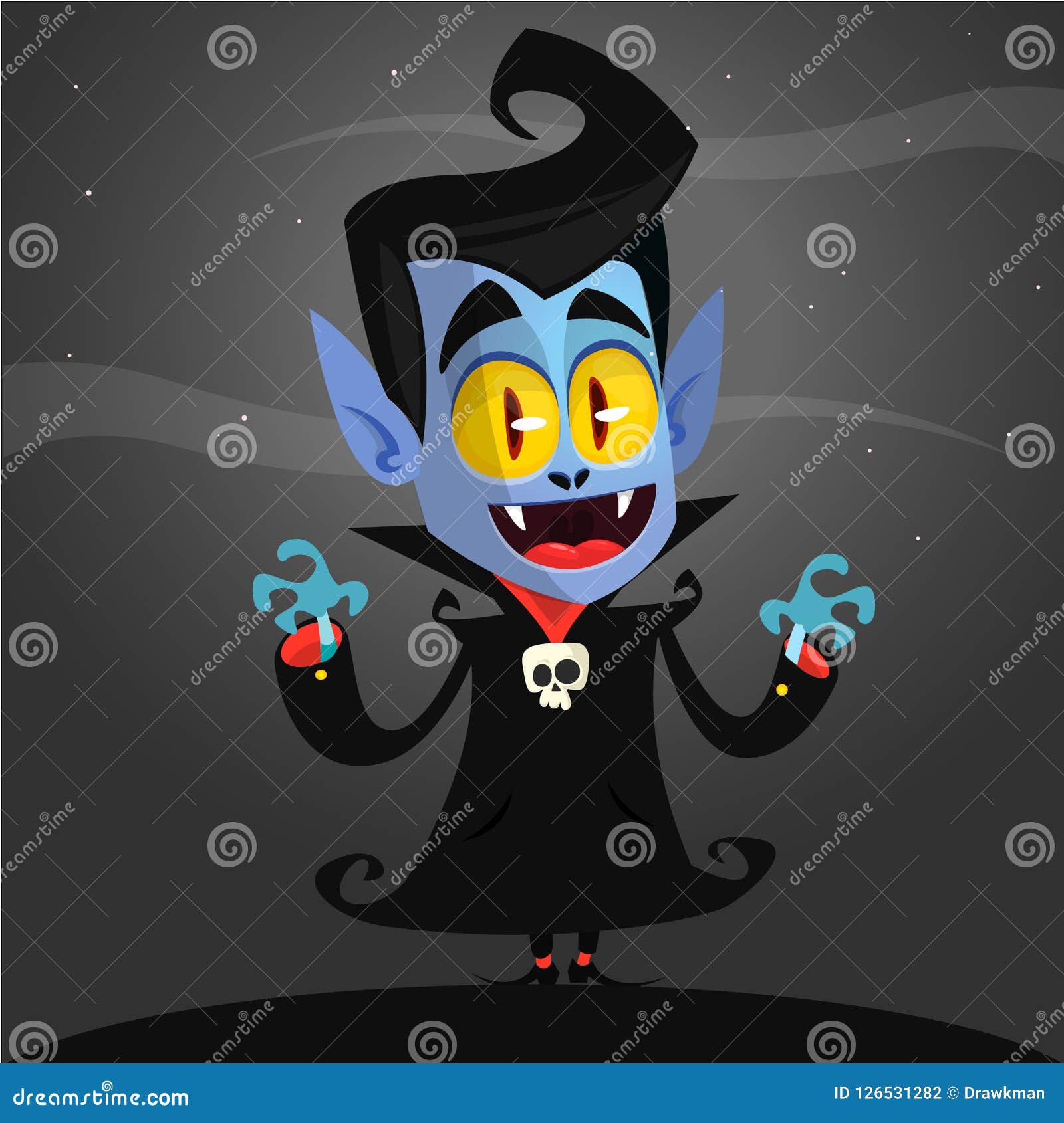 Cute Cartoon Grim Reaper Isolated On White Cute Halloween