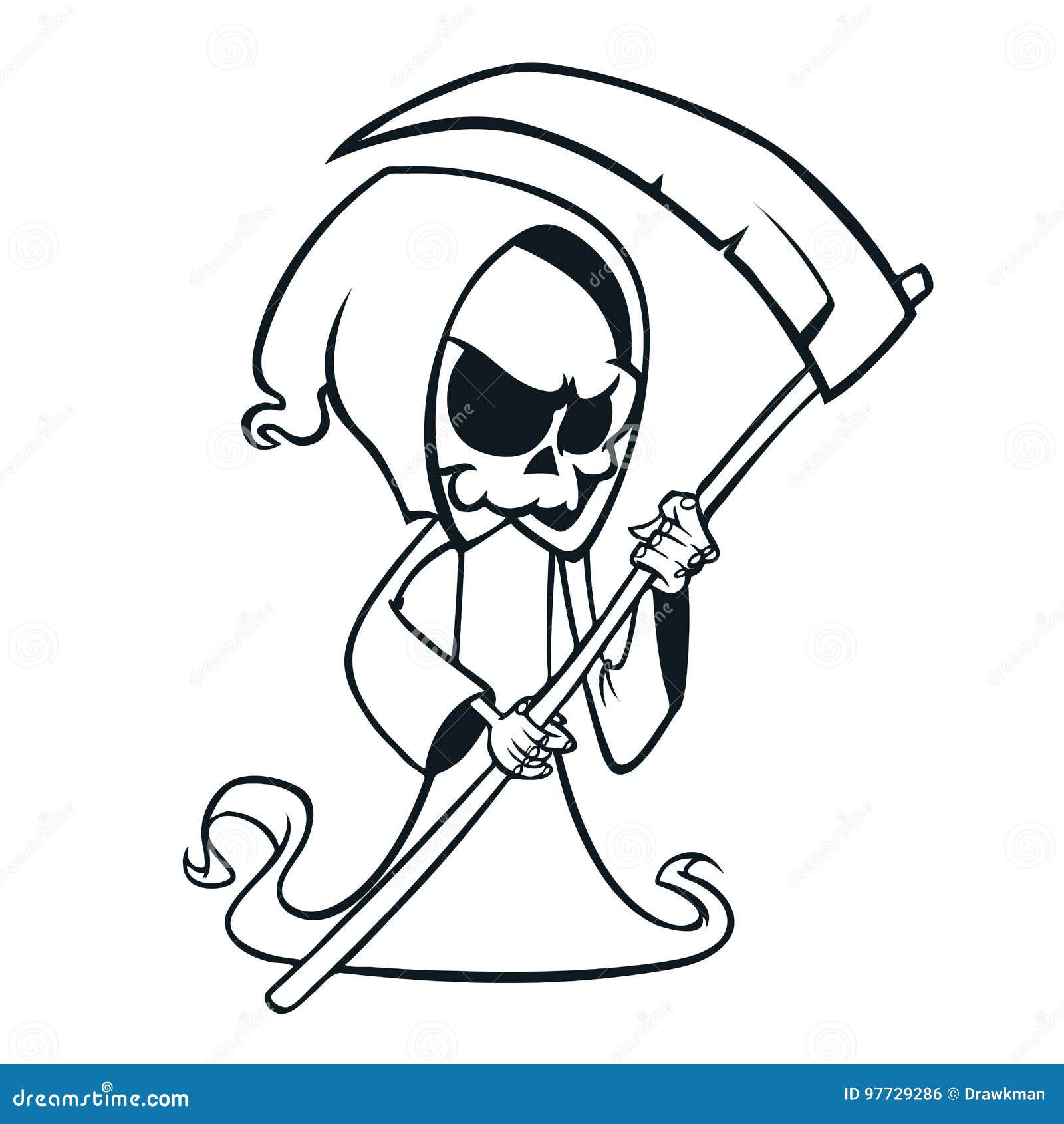 Grim Reaper Cartoon Clipart Illustration