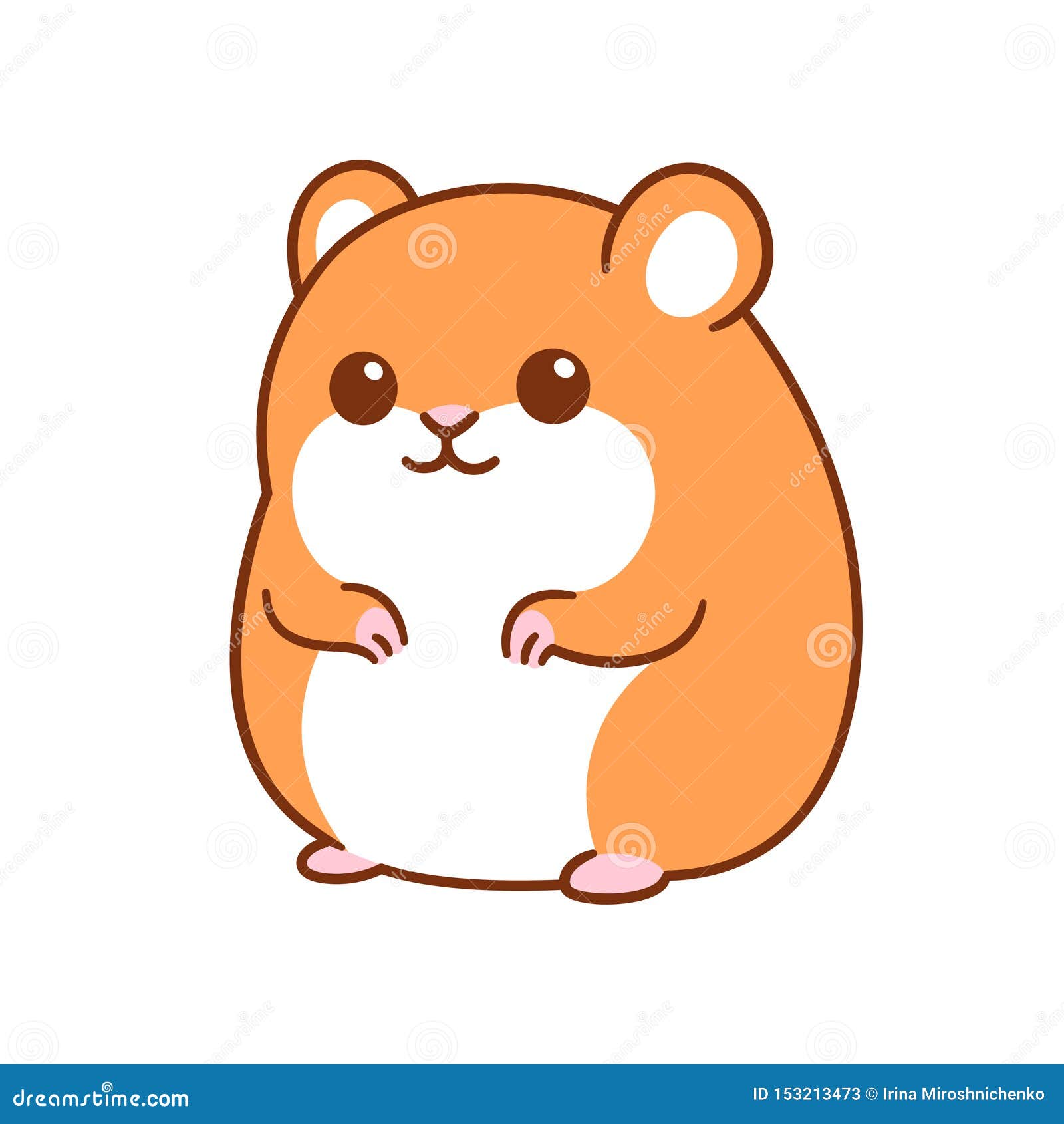 Cute cartoon hamster stock vector. Illustration of comic - 153213473