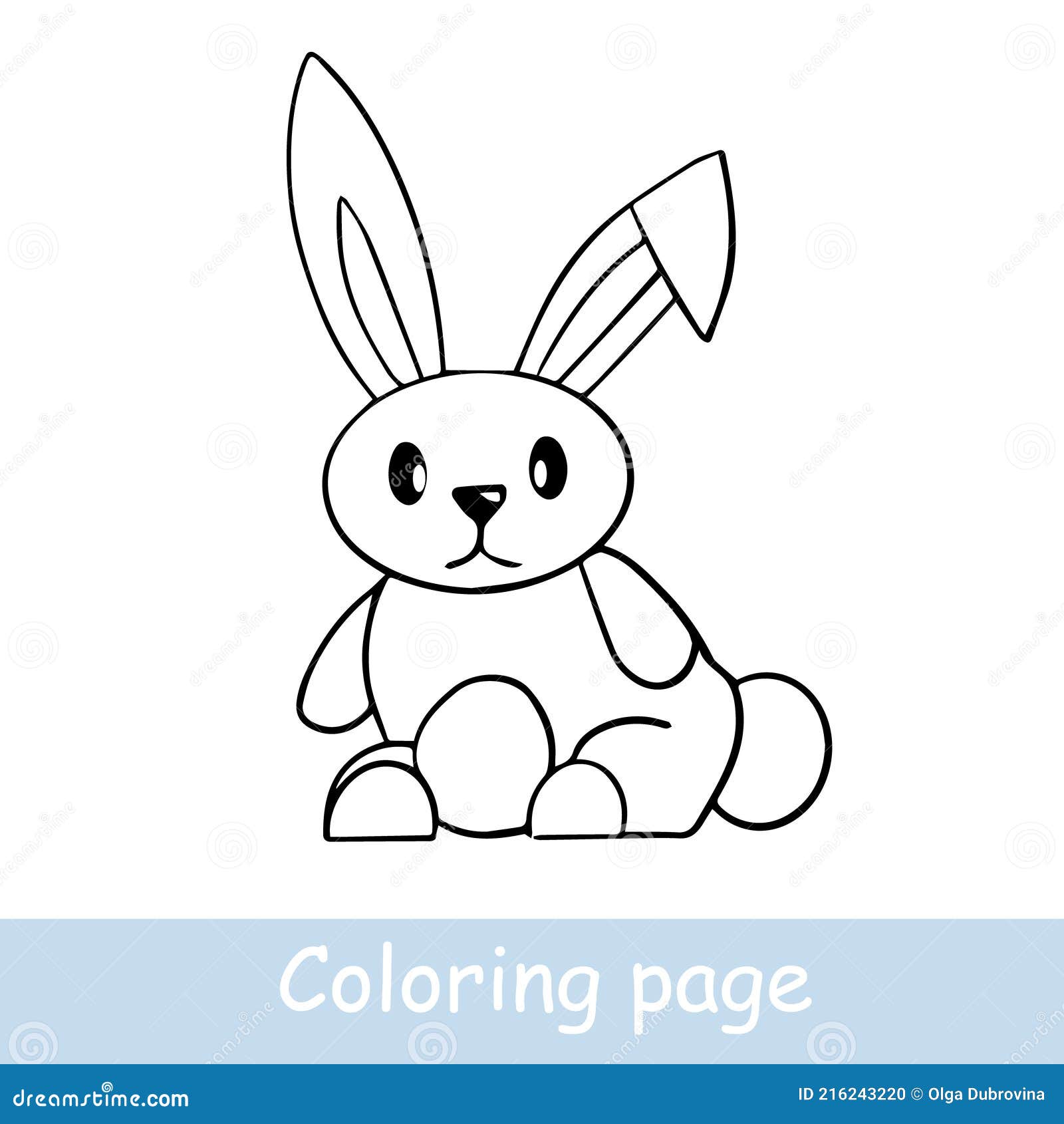 Cute Cartoon Hare Coloring Page. Learn To Draw Animals. Vector Line Art,  Hand Drawing. Coloring Book for Children Stock Vector - Illustration of  character, card: 216243220
