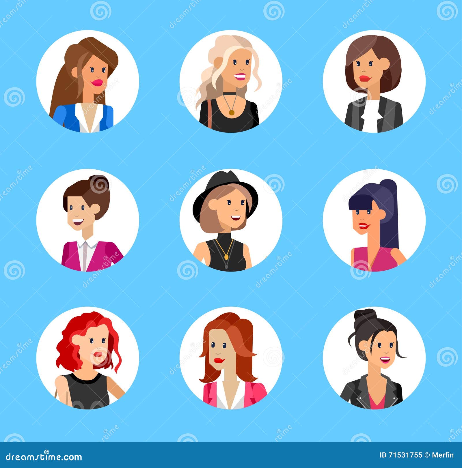 Cute Cartoon Human Avatars Set Stock Vector - Illustration Cute Cartoon Human Avatars Set Stock Vector - Illustration