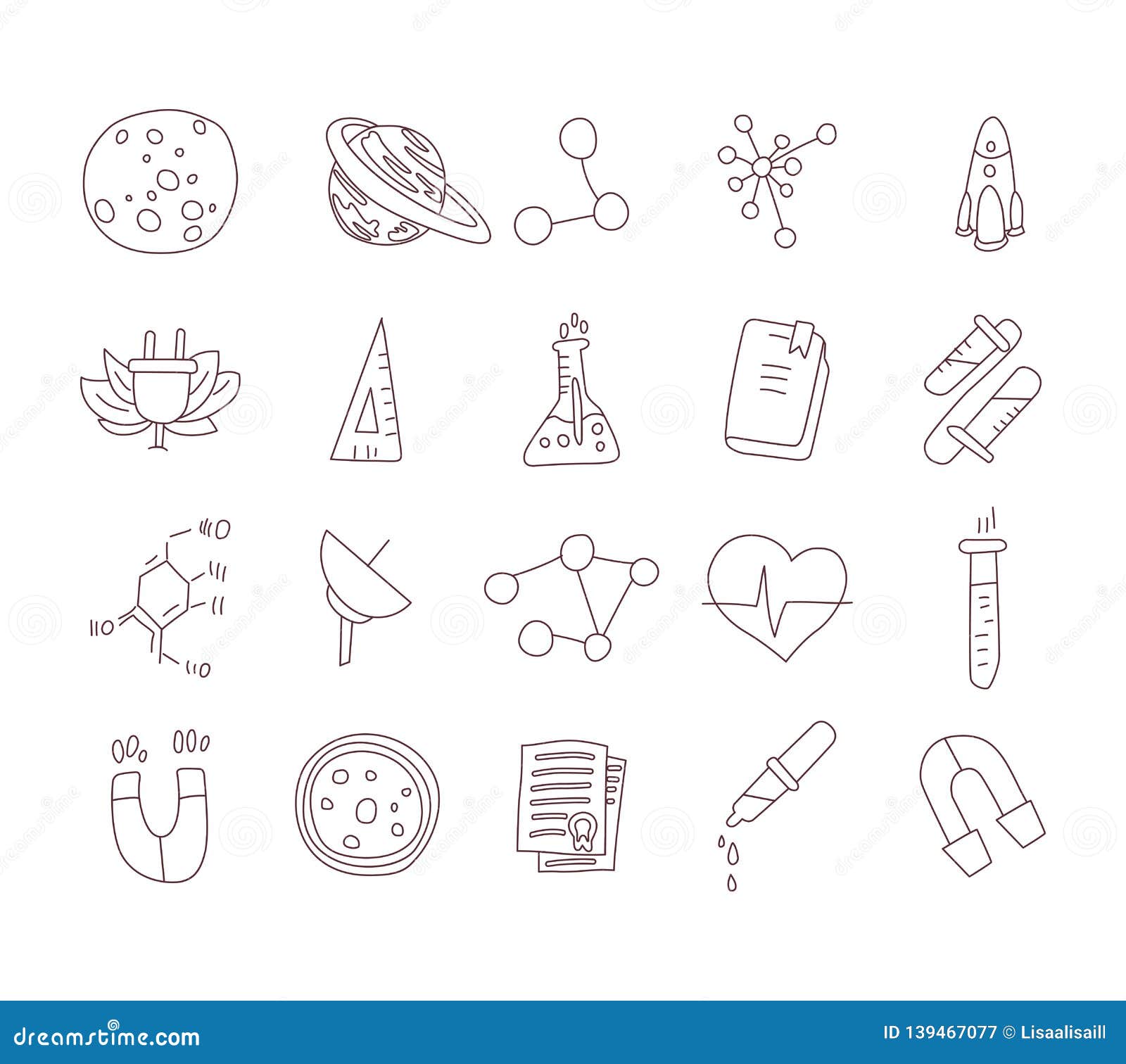 Cute Cartoon Icons on Science, School, Study Theme. Physics, Chemistry, Astronomy and Other Sciences - Vector Stock Vector - Illustration of line, isolated: 139467077 Cute Cartoon Icons on Science, School, Study Theme. Physics, Chemistry, Astronomy and Other Sciences - Vector Stock Vector - Illustration of line, isolated: 139467077