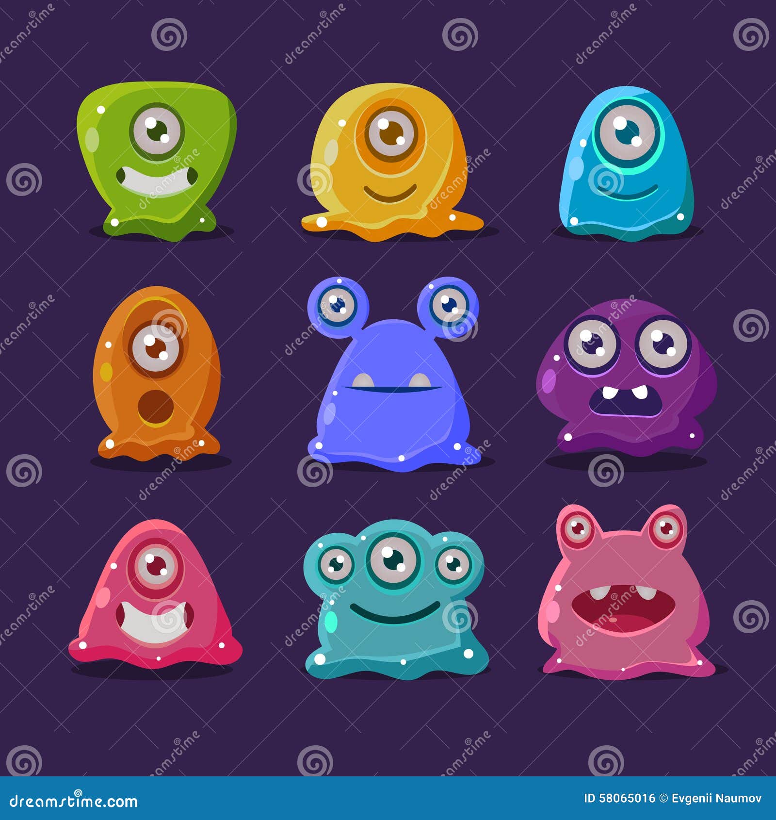 purple monster rainbow friends vector Stock Vector