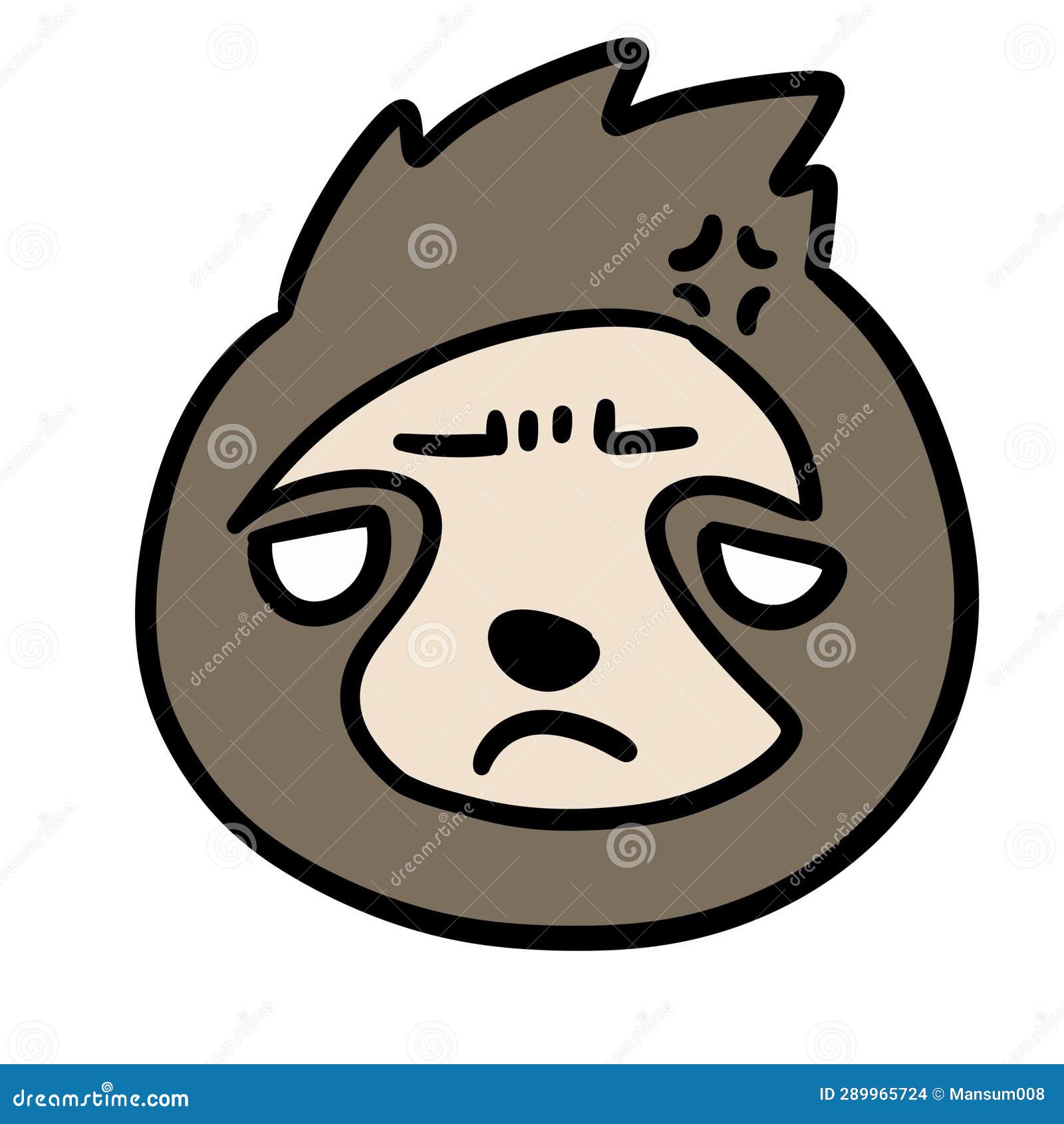 Cute Cartoon Koala Face Isolated on White Background Stock Illustration