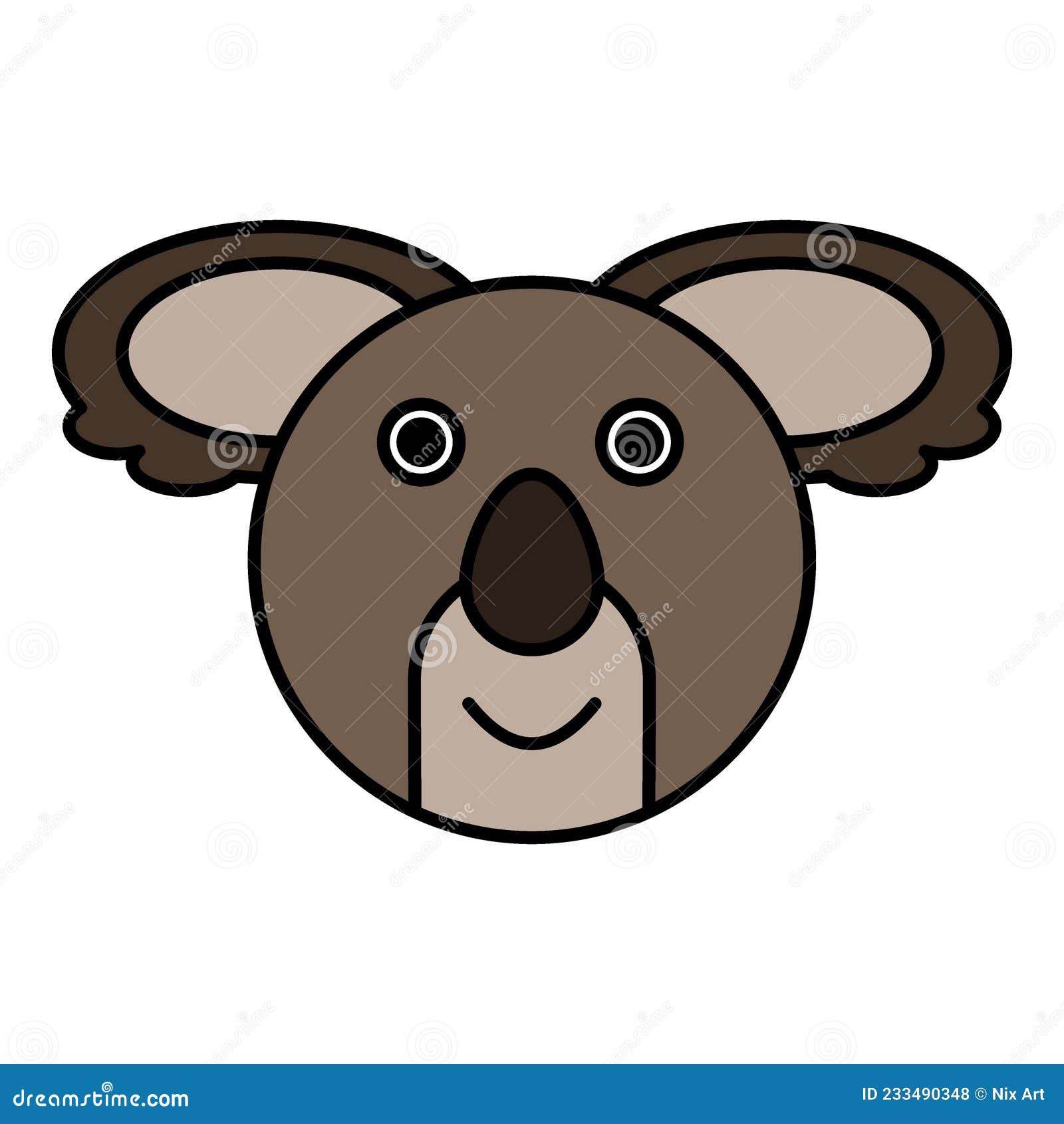 Cute Cartoon Koala Face.vector Illustration.vector Stock Vector Illustration of learn