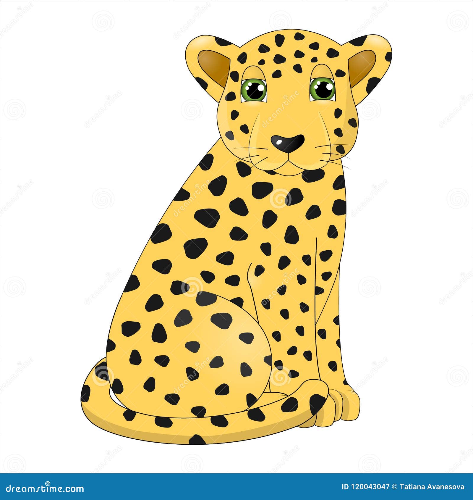 Cute cartoon leopard stock illustration. Illustration of leopard ...