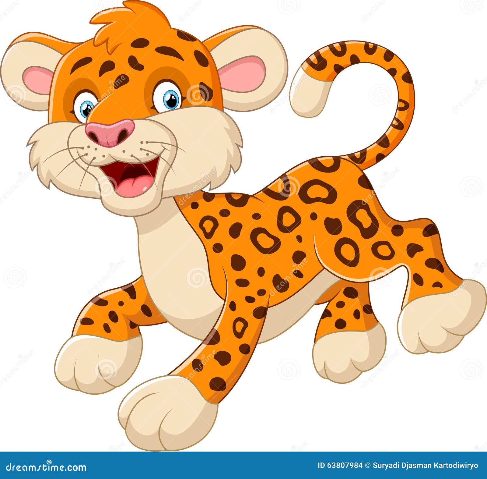 Cute Cartoon Leopard Stock Illustration - Image: 63807984