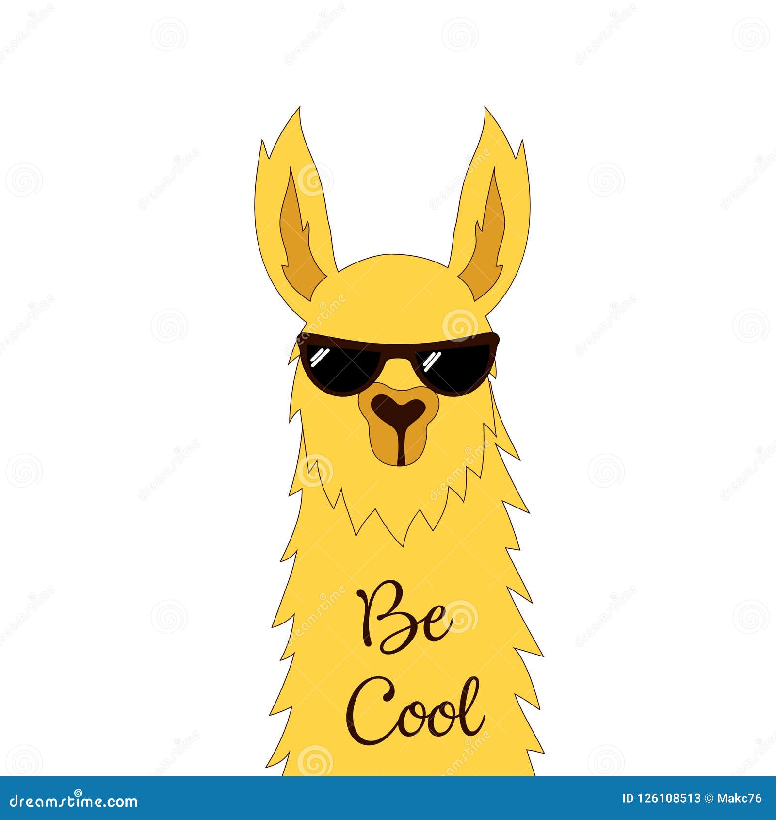 Cute cartoon llama stock vector. Illustration of cute - 126108513
