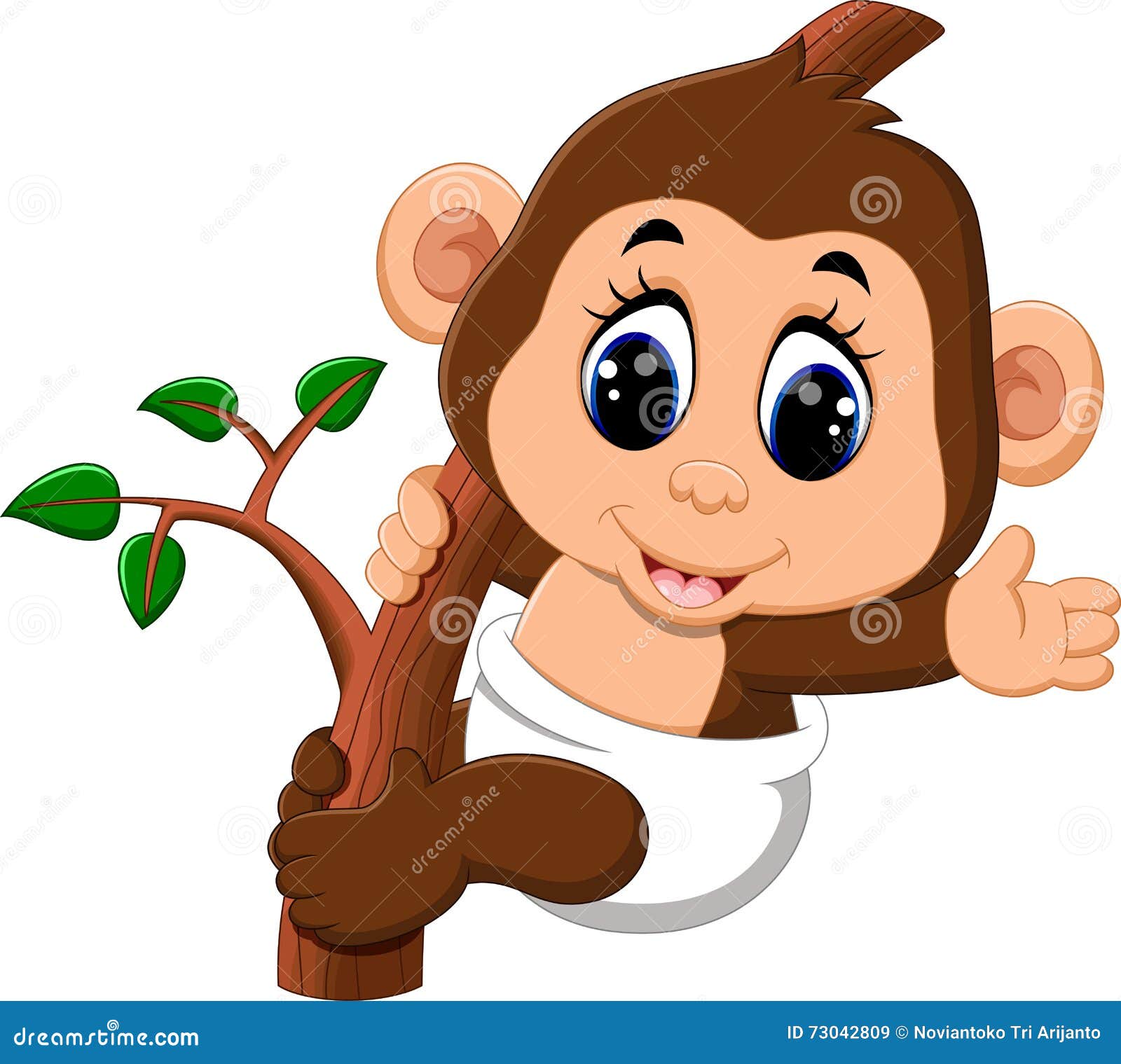 Cute Cartoon Monkey Stock Vector - Image: 73042809