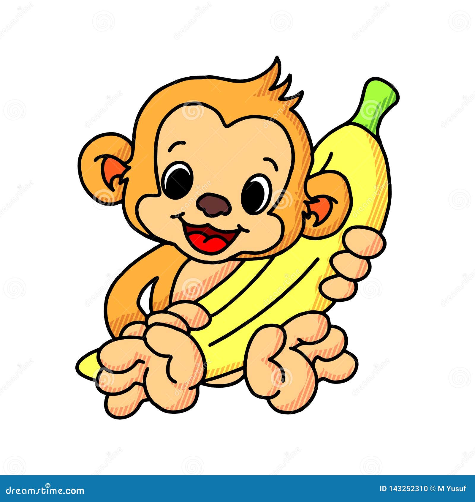Cute Cartoon Monkey. Illustration Vector Design Stock Vector - Illustration of happy, jungle: 143252310 Cute Cartoon Monkey. Illustration Vector Design Stock Vector - Illustration of happy, jungle: 143252310