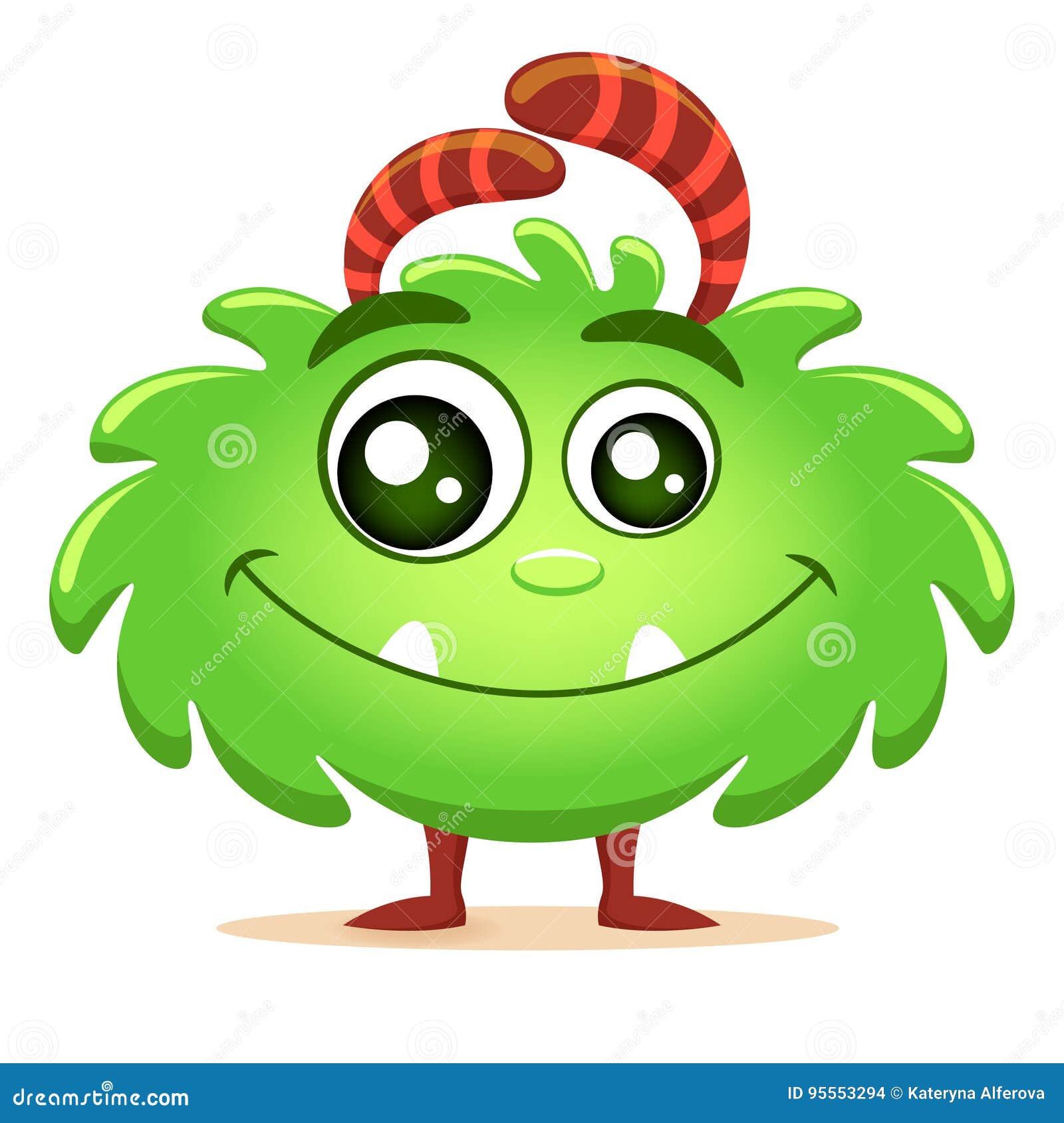 Cute Cartoon Monster with Wings Stock Vector Illustration of antenna