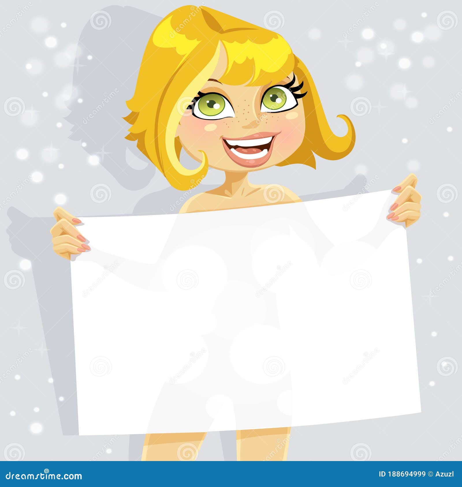 Beautiful Cartoon Girls Naked - Cute Cartoon Nude Girl Hold Blank Banner for Your Text Stock Vector -  Illustration of cartoon, closeup: 188694999