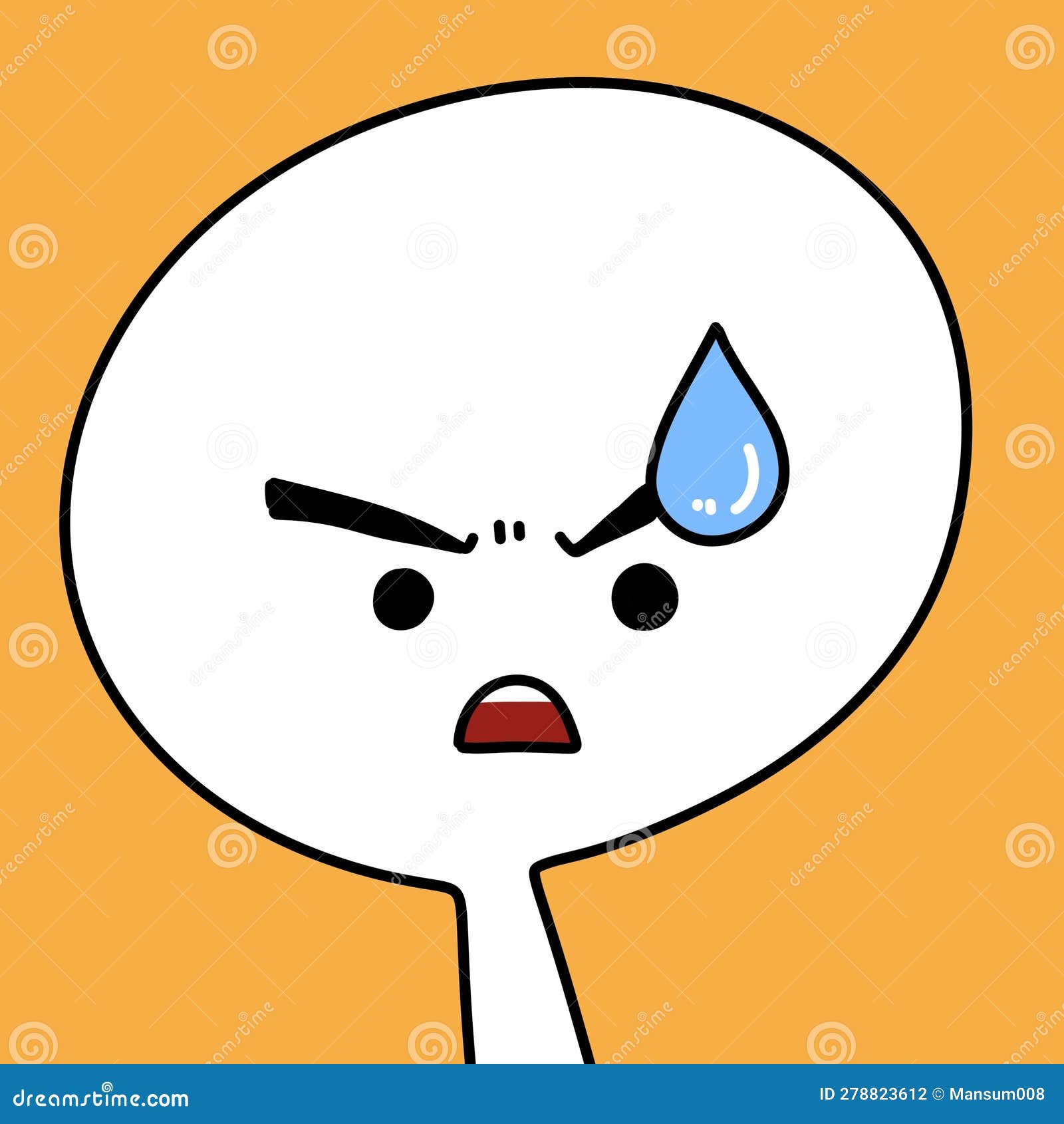 Cute Cartoon on Orange Background Stock Illustration Illustration of