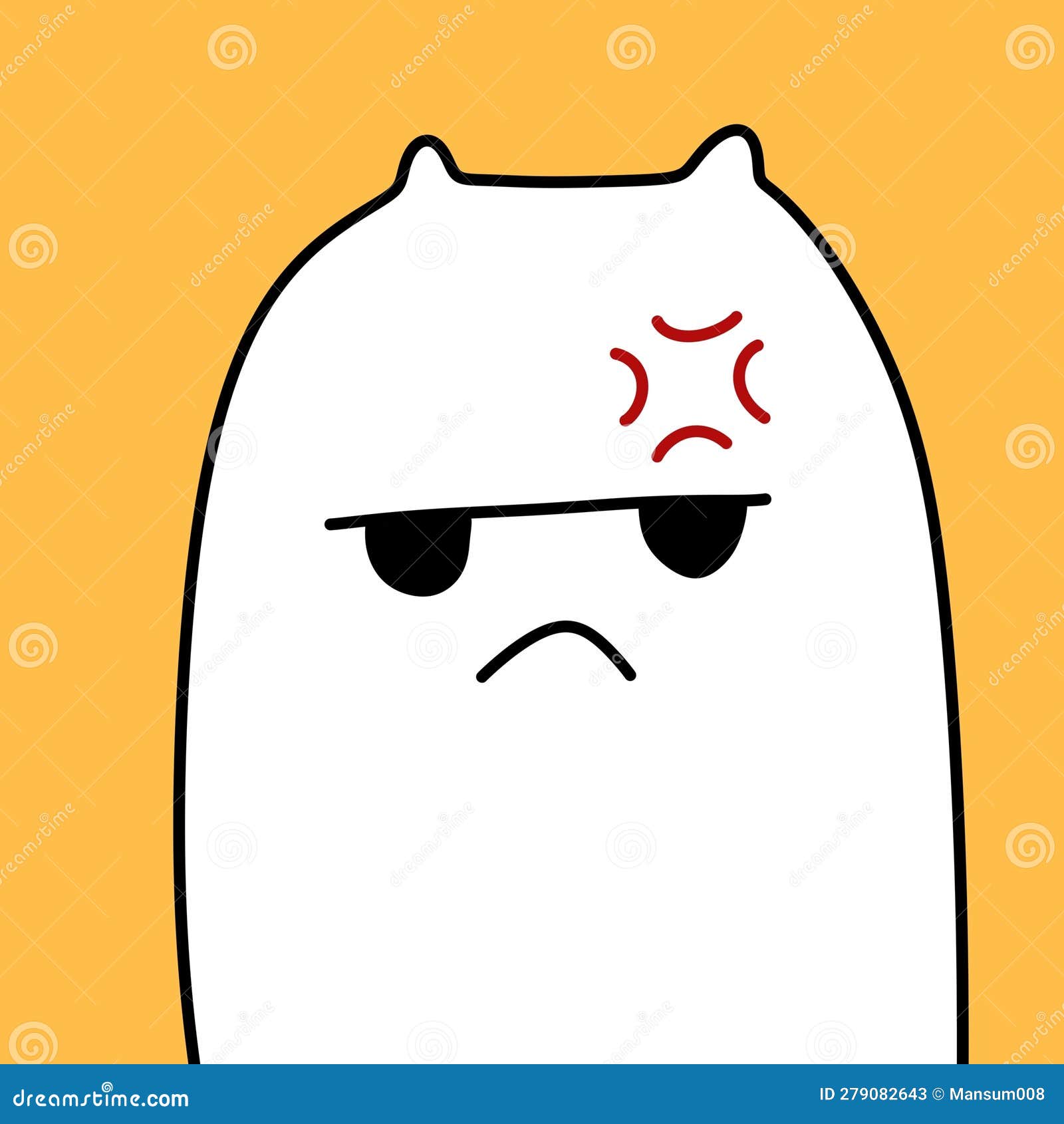 Cute Cartoon on Orange Background Stock Illustration Illustration of