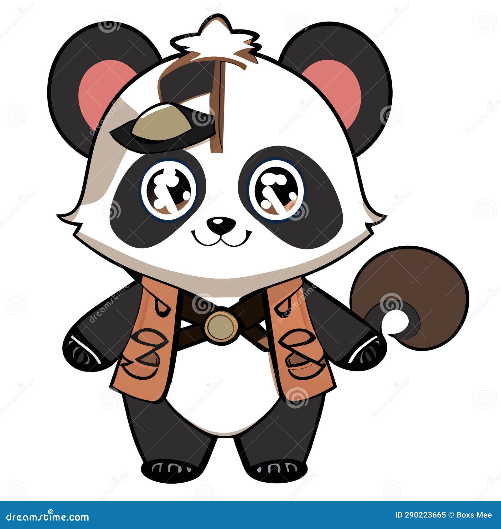Cute Cartoon Panda with a Bow Tie, Vector Illustration. AI Generated ...
