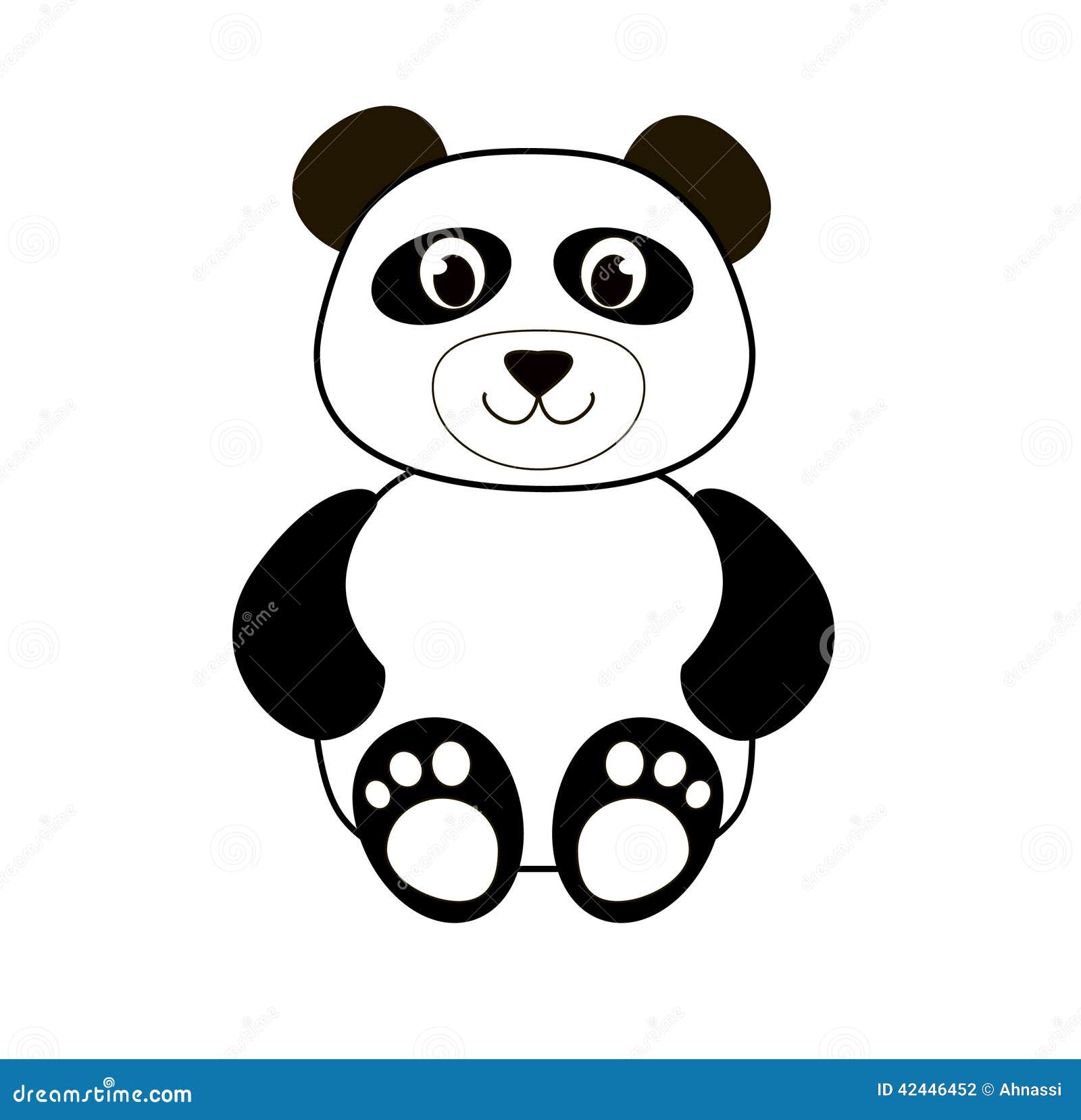 A Cute Cartoon Panda Stock Vector - Image: 42446452