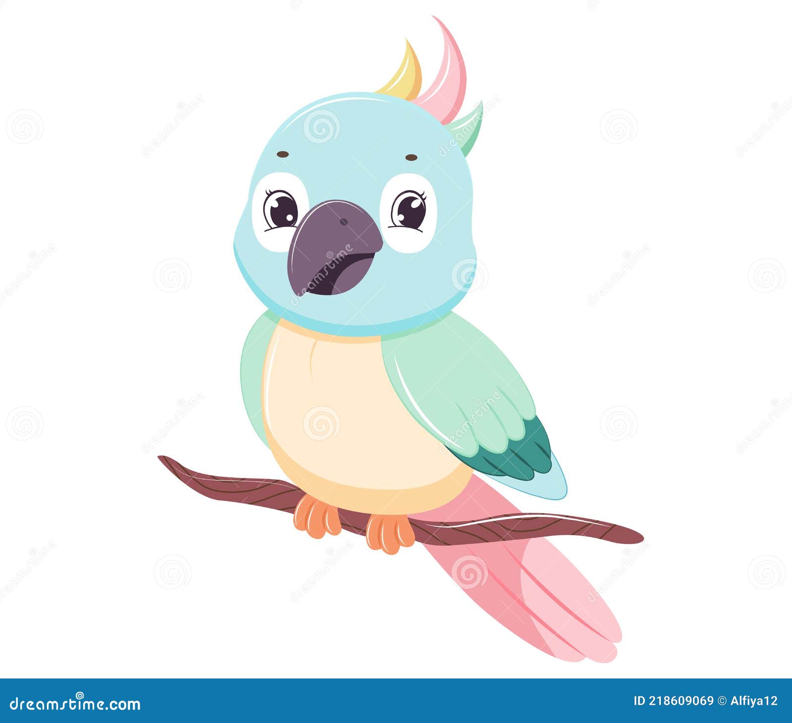 Cute Cartoon Parrot. Children on White Background Stock Illustration - Illustration of cartoon, cute: 218609069 Cute Cartoon Parrot. Children on White Background Stock Illustration - Illustration of cartoon, cute: 218609069