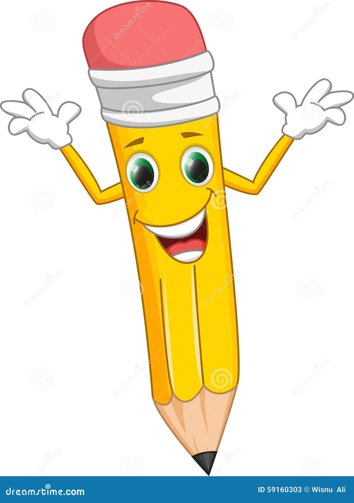 Cute cartoon pencil stock vector. Illustration of cool 59160303