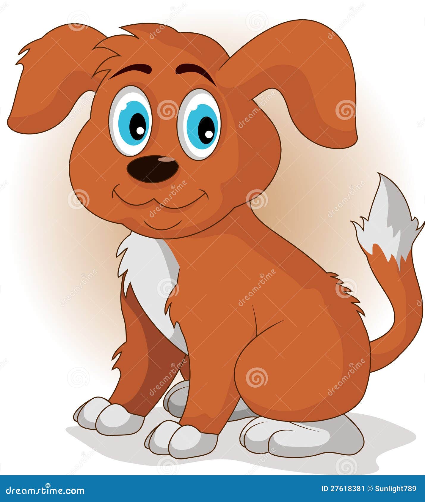Cute cartoon puppy dog stock illustration. Illustration of hound - 27618381