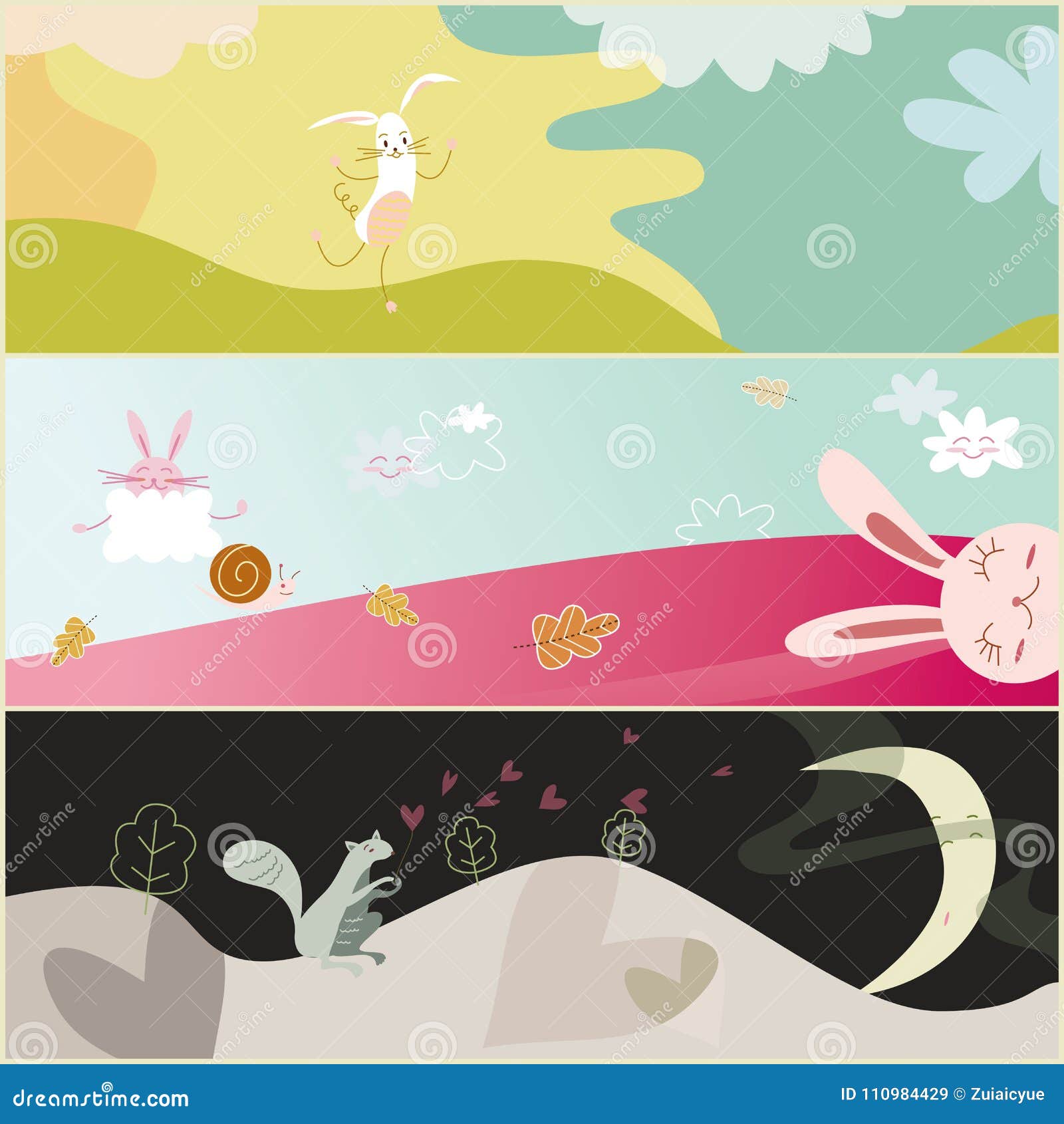 Cute Cartoon Rabbit Background Stock Vector - Illustration of rabbit, shape: 110984429