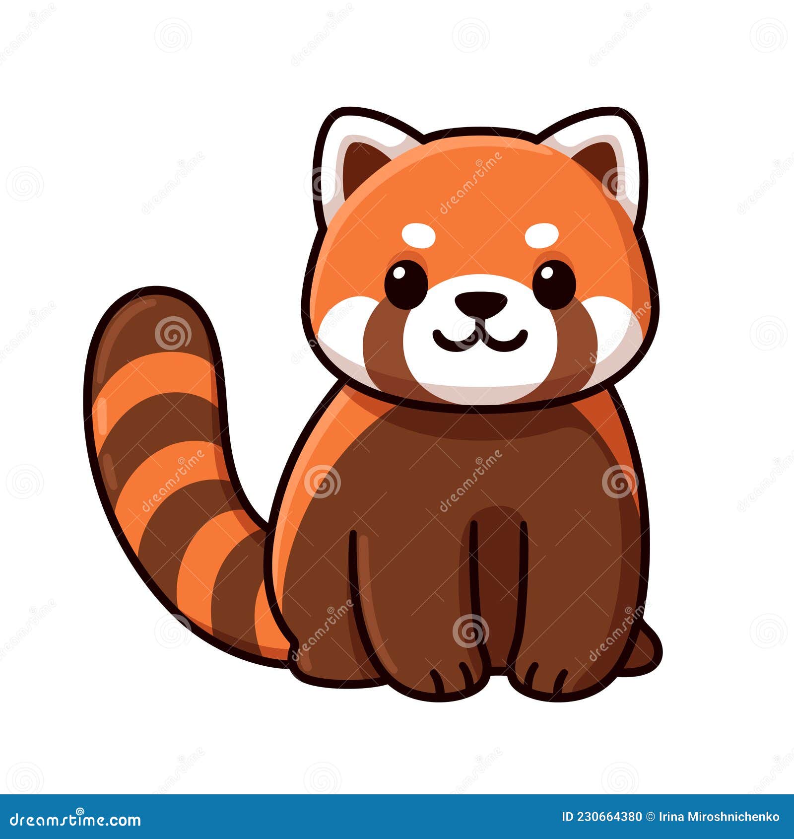 Cute cartoon Red Panda stock vector. Illustration of mammal - 230664380