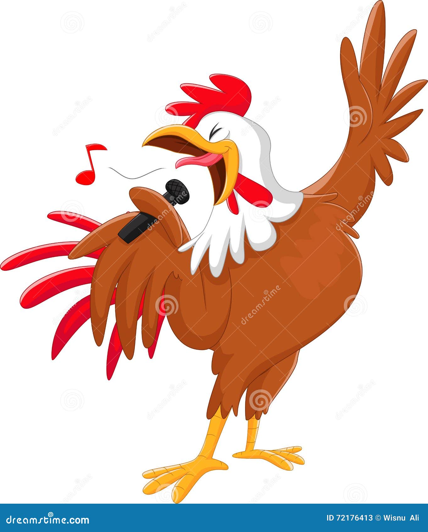 Cute Cartoon Rooster Singing a Song. on White Stock Vector - Illustration  of loudmouth, chicken: 72176413