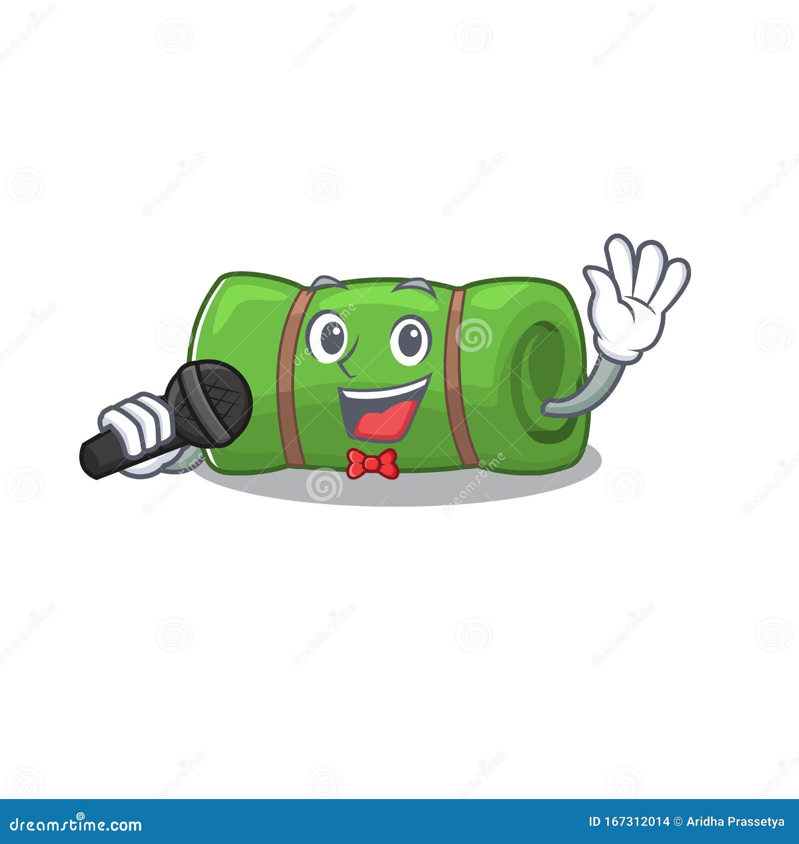Download Cute Cartoon Singing Camping Mat Scroll With A Microphone ...