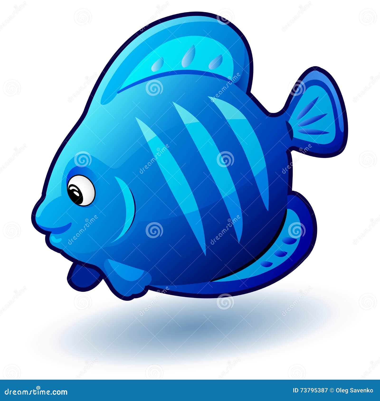 Cute Cartoon Small Fish. Vector Clip Art Illustration with Simple  Gradients. Stock Vector - Illustration of adorable, fauna: 73795387