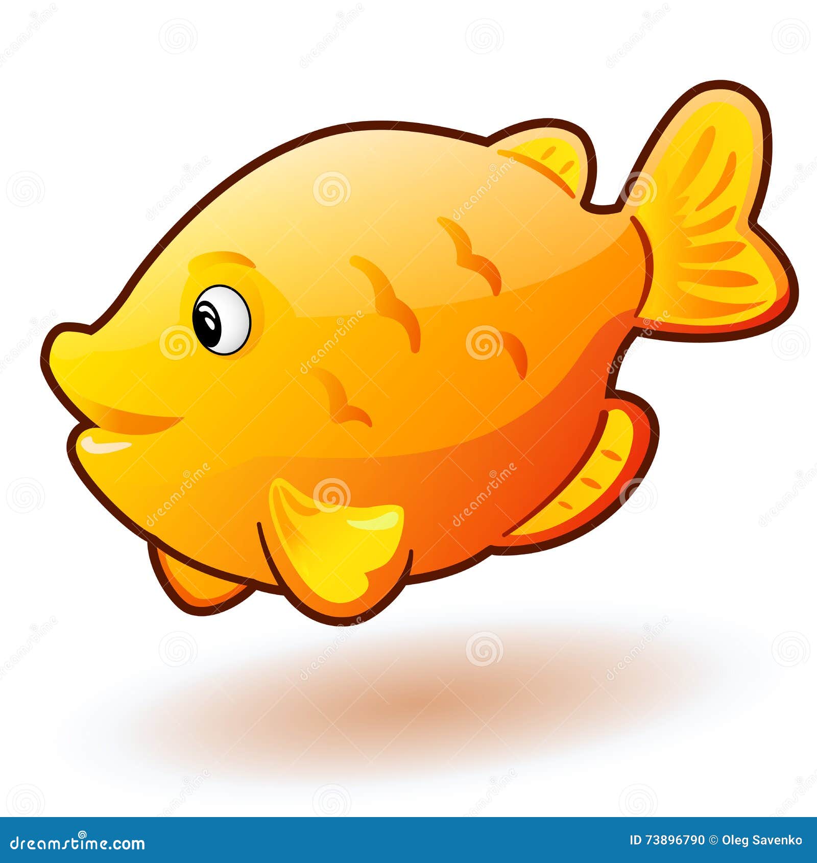 Cute Cartoon Small Fish Vector Clip Art Illustration With Simple