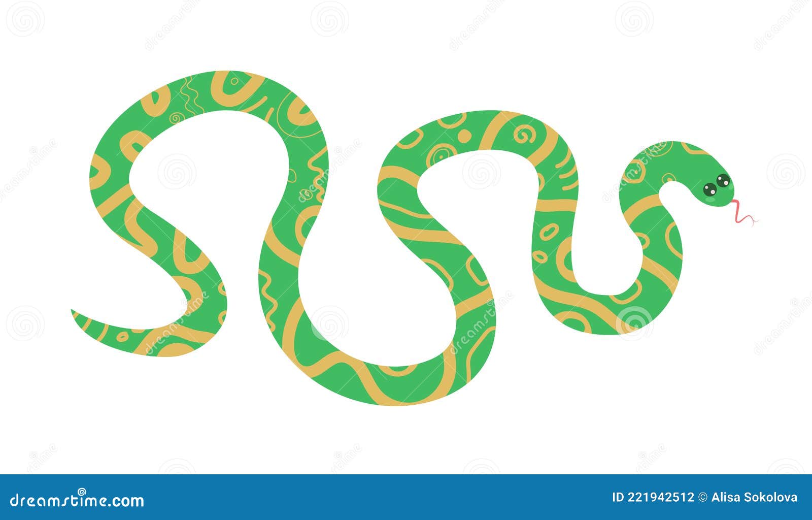 Cute Cartoon Snake Isolated on White Transparent Background. Stock Vector -  Illustration of poisonous, long: 221942512