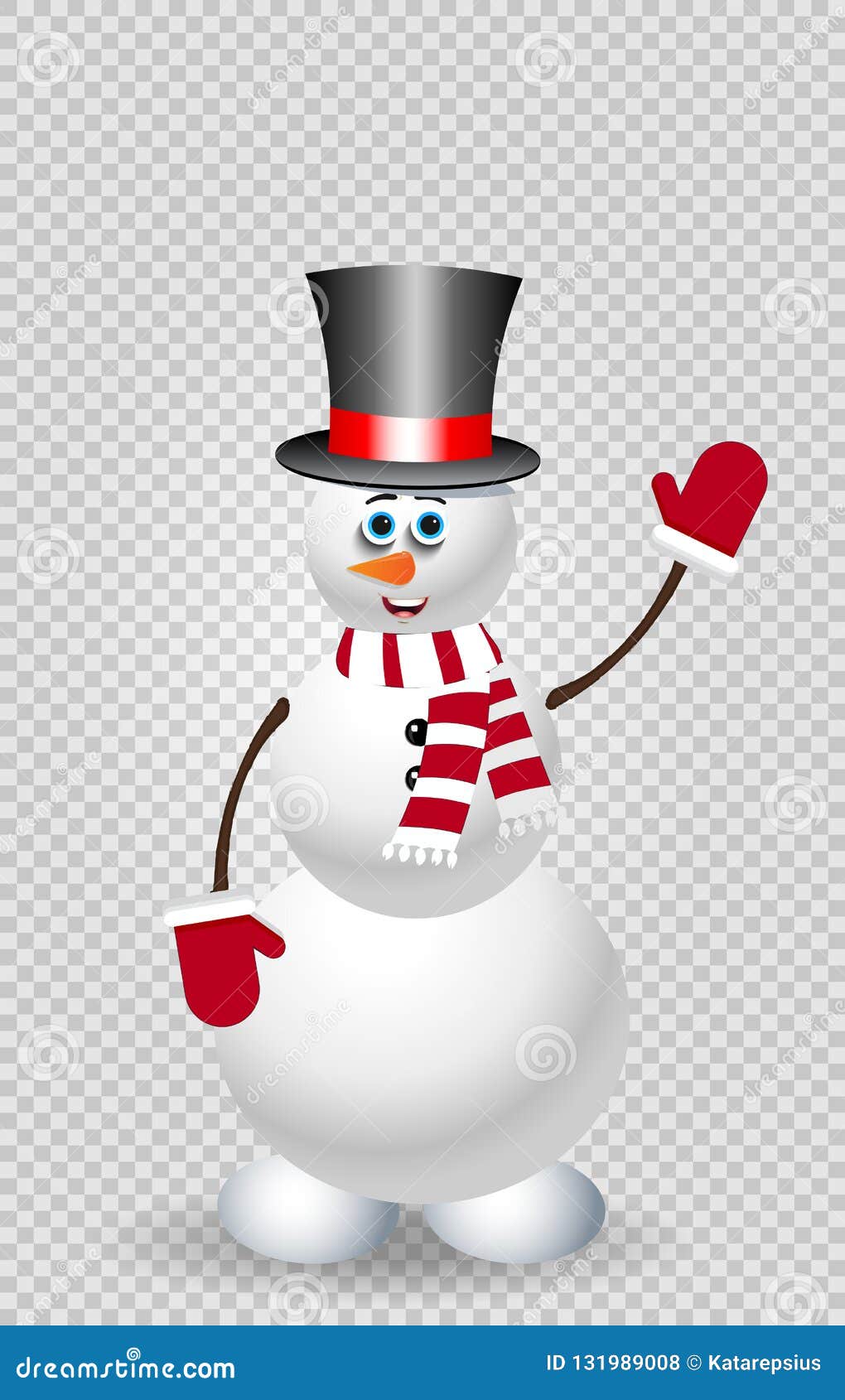 Cute Cartoon Snowman Character In Top Hat On Transparent Background Stock Vector Illustration Of Merry Isolated