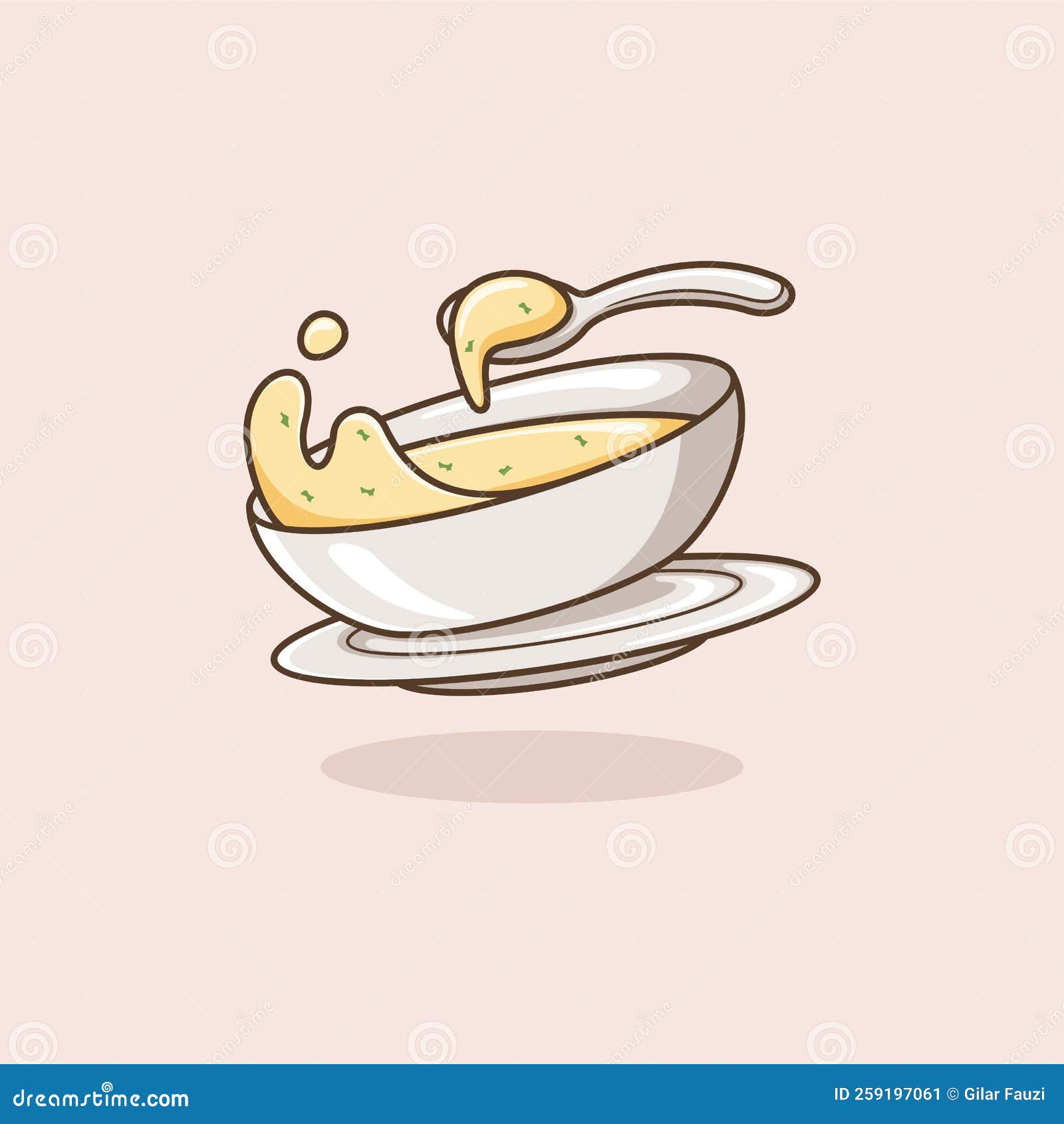 Cute cartoon soup cream stock vector. Illustration of drawing 259197061