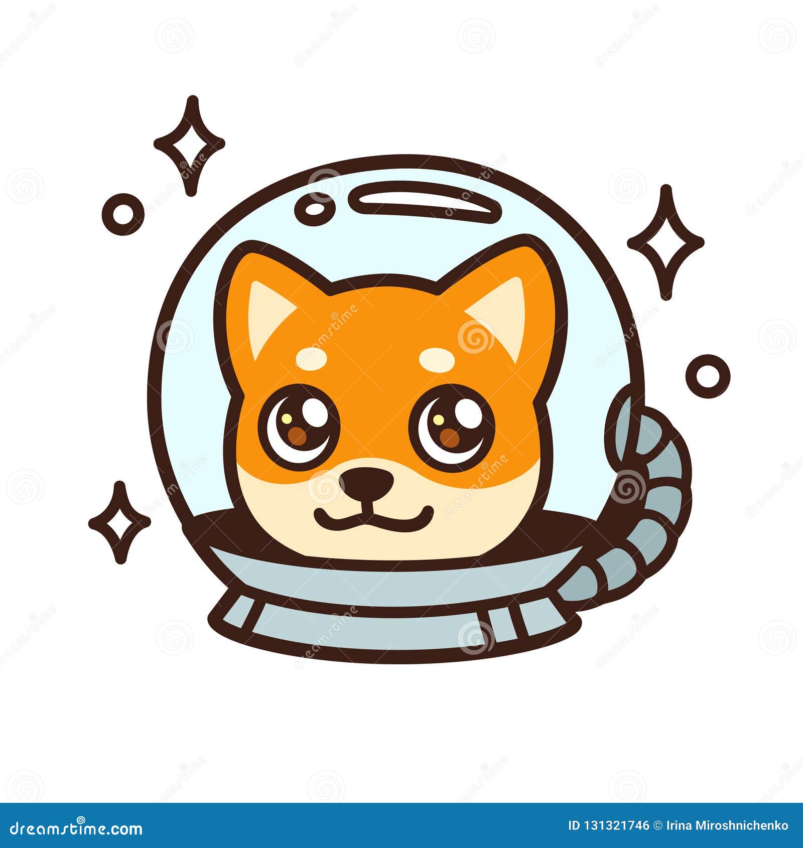 Cute Cartoon Space Cat and Dog Stock Vector  Illustration of animal  astronaut 134503448