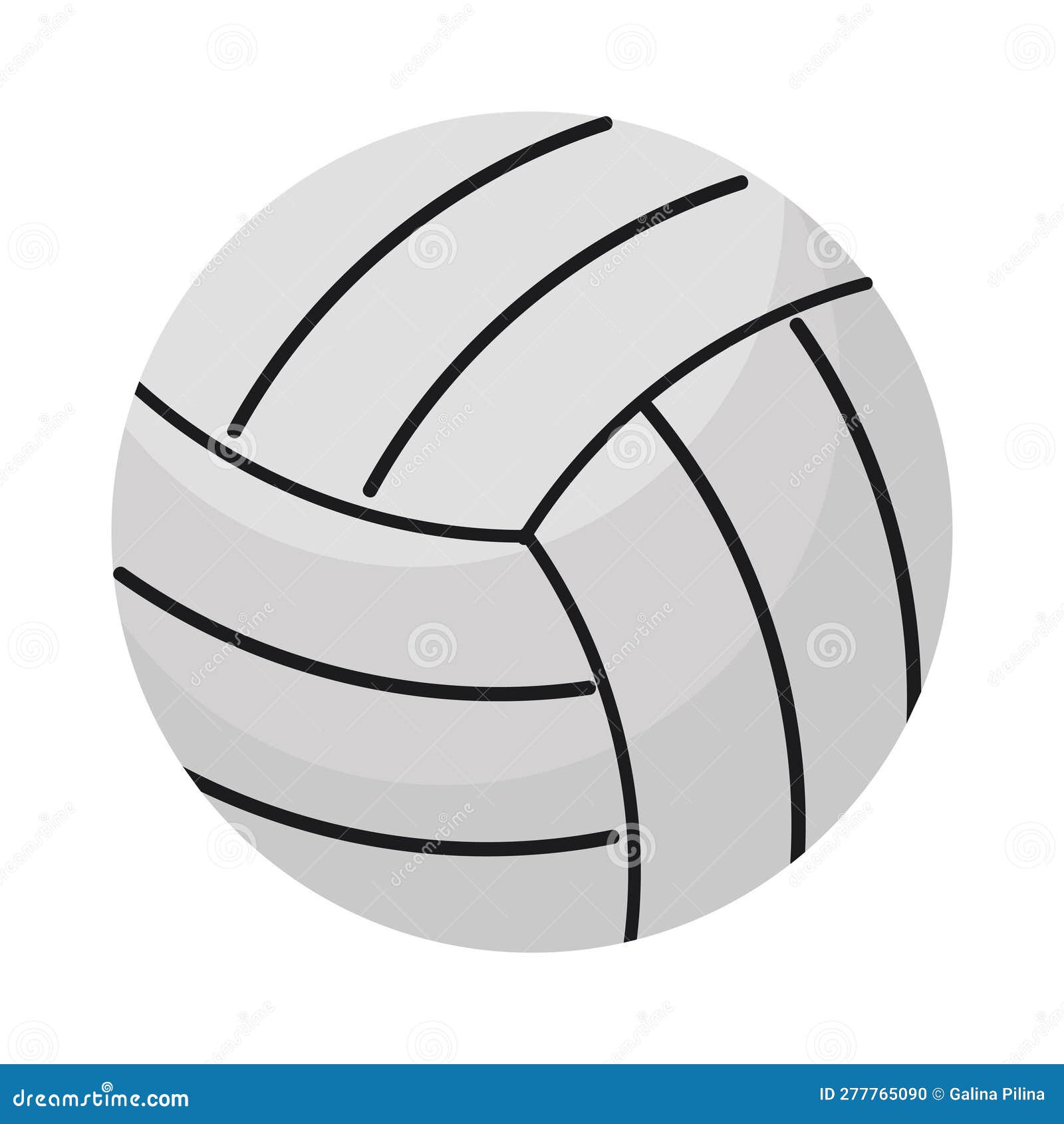 Cute Cartoon Style Volleyball Ball. Stock Vector - Illustration of ...