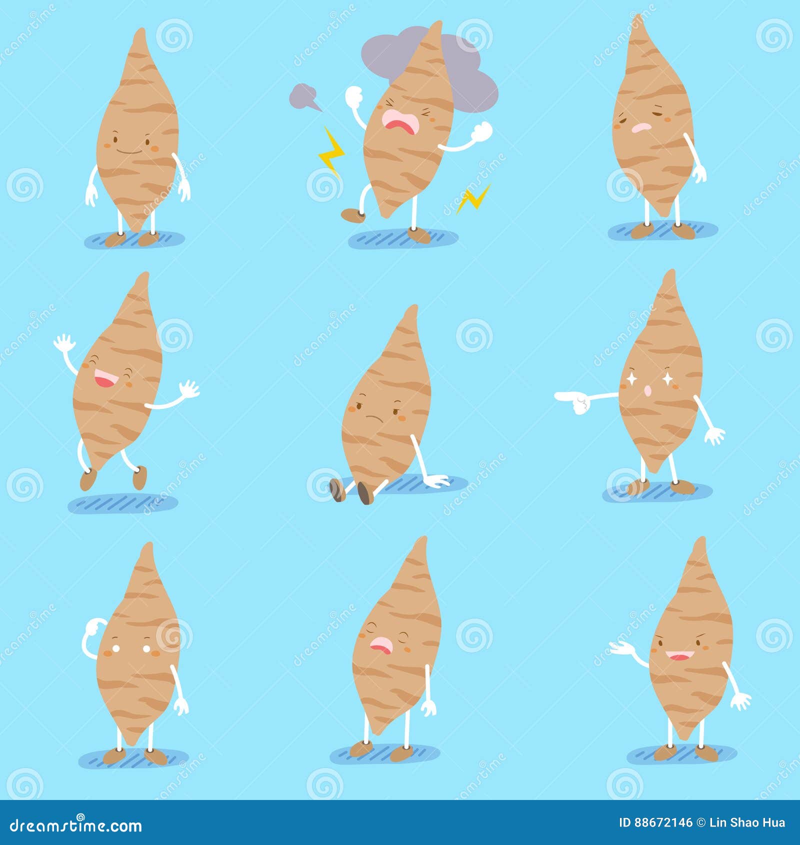Cute cartoon sweet potato stock illustration. Illustration of starch
