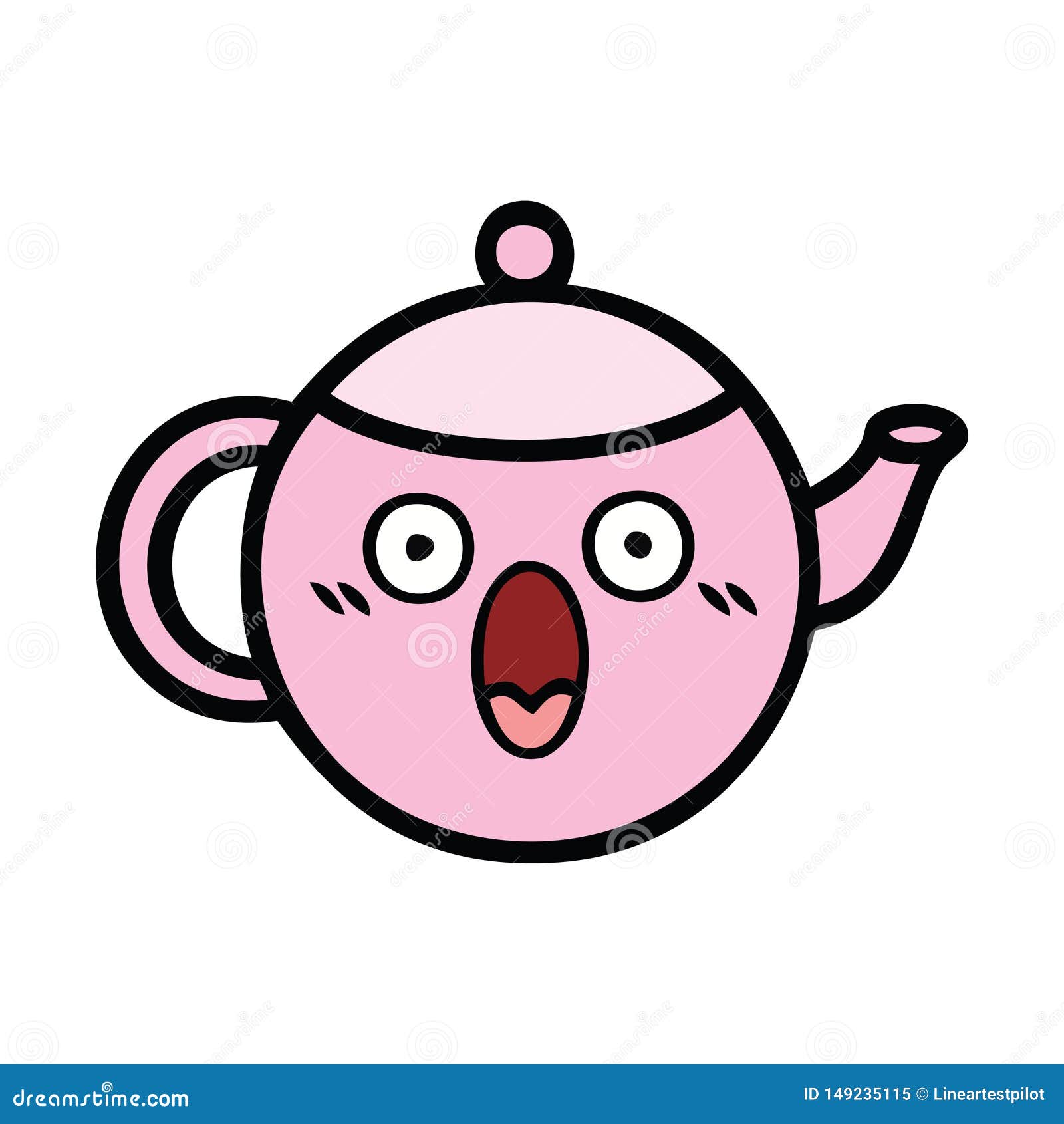 Cute cartoon teapot stock vector. Illustration of teapot 149235115