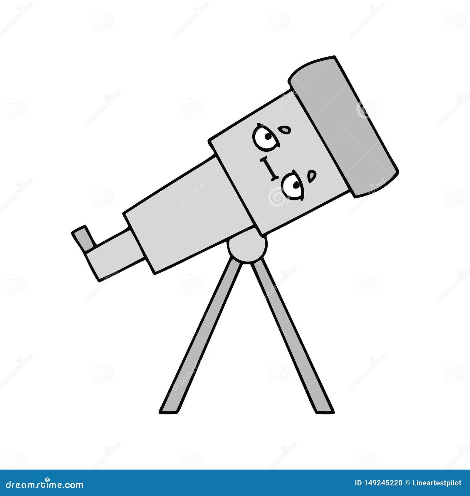 Cute cartoon telescope stock vector. Illustration of clipart 149245220