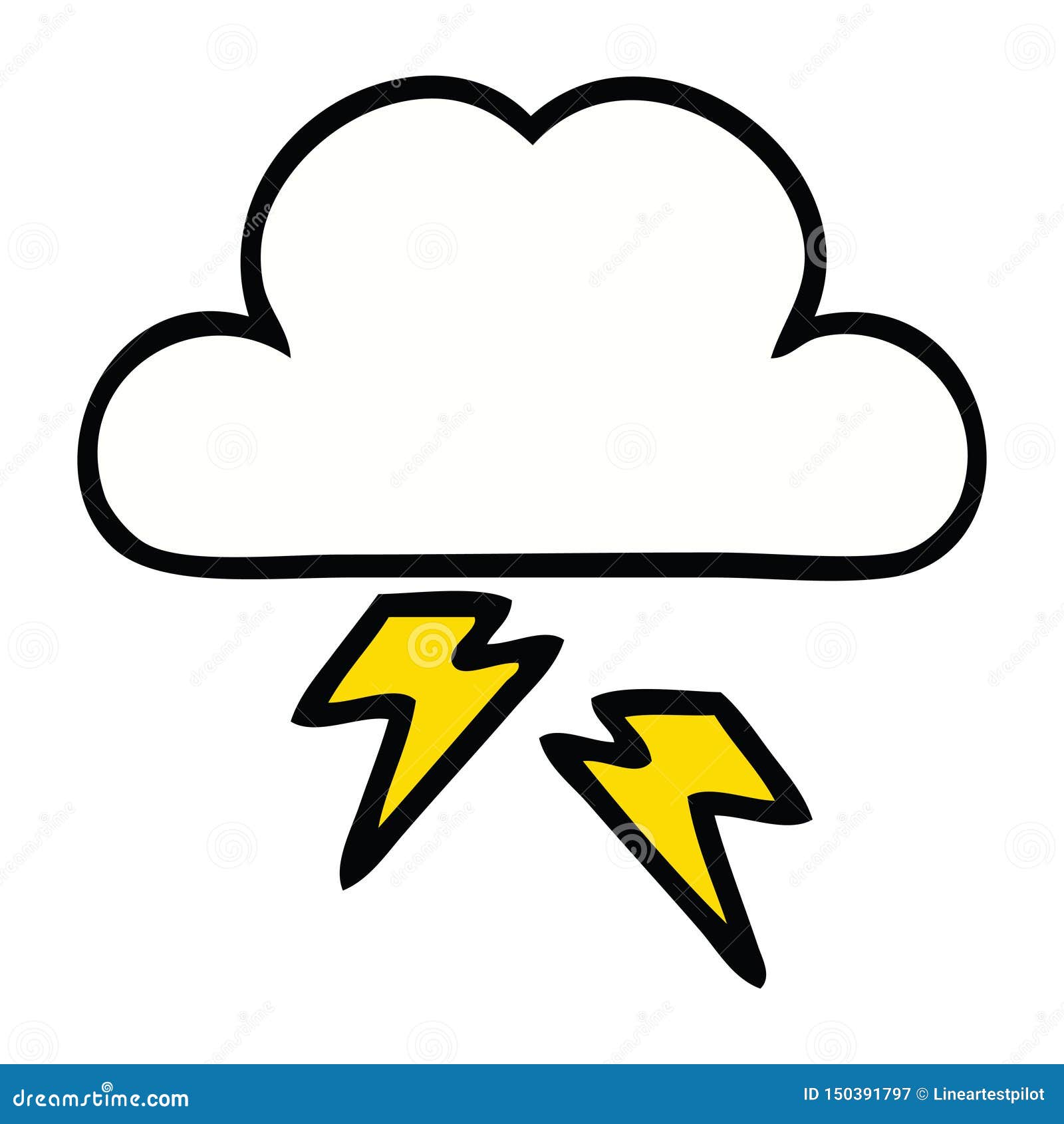 Cute Cartoon of a Thunder Cloud Stock Vector - Illustration of drawing, clip: 150391797 Cute Cartoon of a Thunder Cloud Stock Vector - Illustration of drawing, clip: 150391797