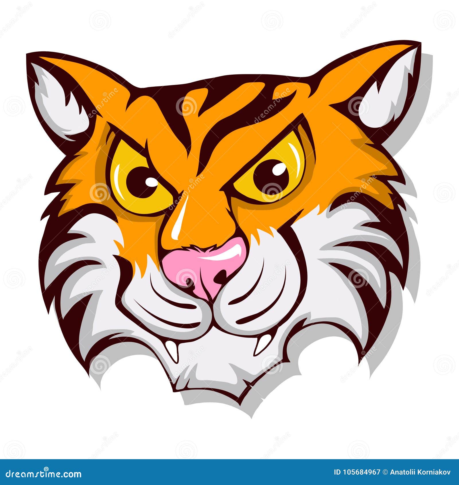 Bengal Tiger Head Cartoon