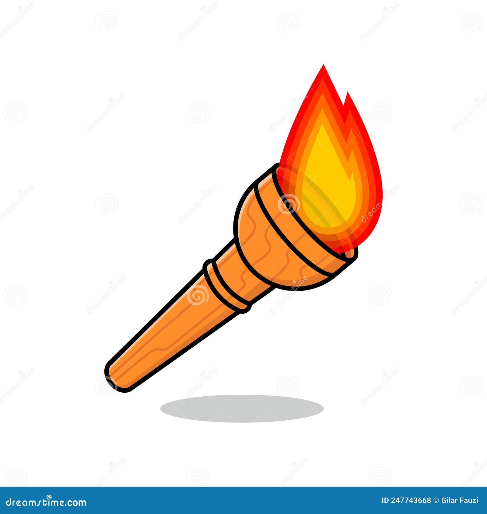 Cute cartoon torch stock vector. Illustration of funny - 247743668